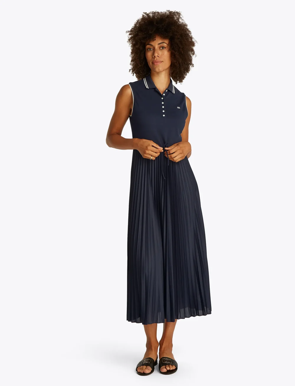 Tommy Hilfiger - SPORTY PLEATED POLO DRESS NS - t-shirtklänningar - dark night navy - 3