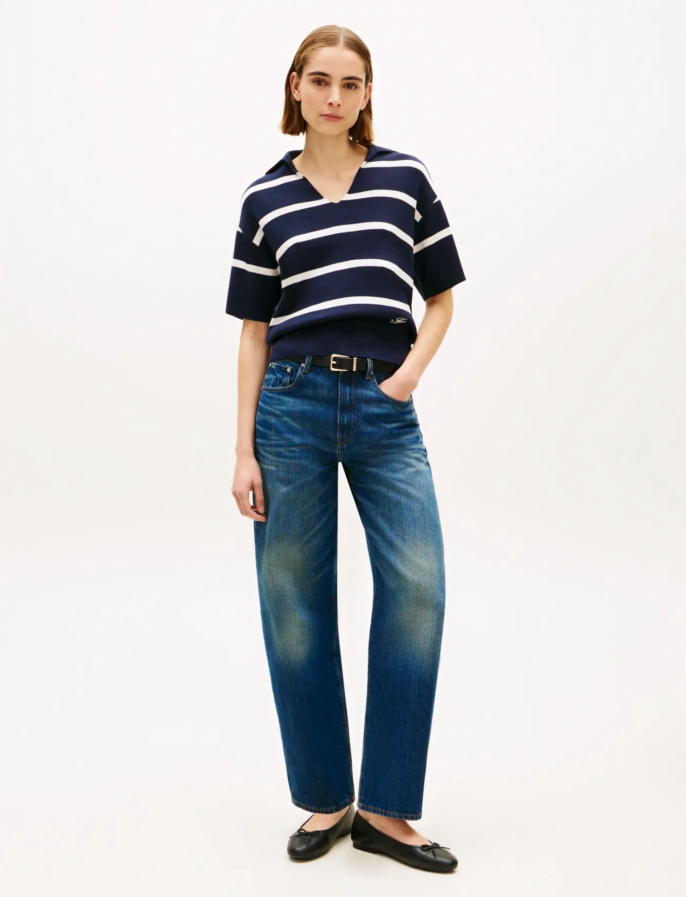 Tommy Hilfiger - CO FULL NEEDLE POLO SS SWT - polo shirts - big stp dark night   ivory petal - 3