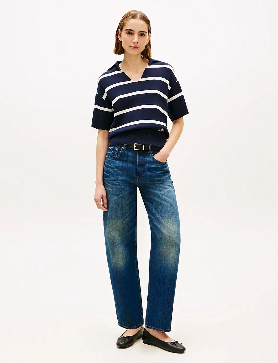 Tommy Hilfiger - MINI STP CO OPEN POLO SS SWT - poloshirts - big stp dark night ivory petal - 3