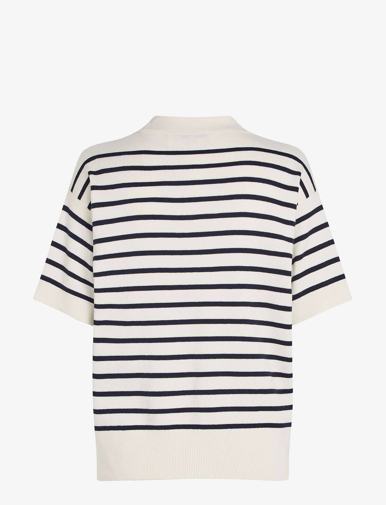 Tommy Hilfiger - MINI STP CO OPEN POLO SS SWT - kurzämlige blusen - ivory petal/dark night navy stp - 1