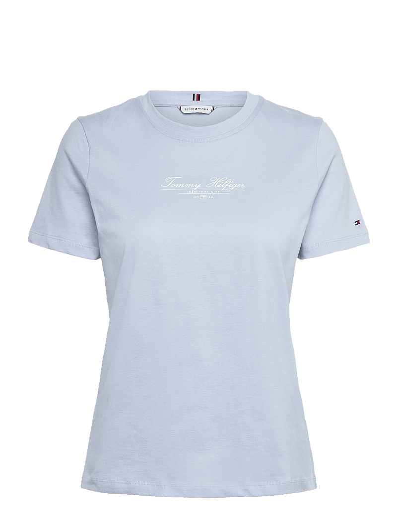 Tommy Hilfiger - REG SCRIPT C-NK TEE SS - t-shirts - breezy blue - 1