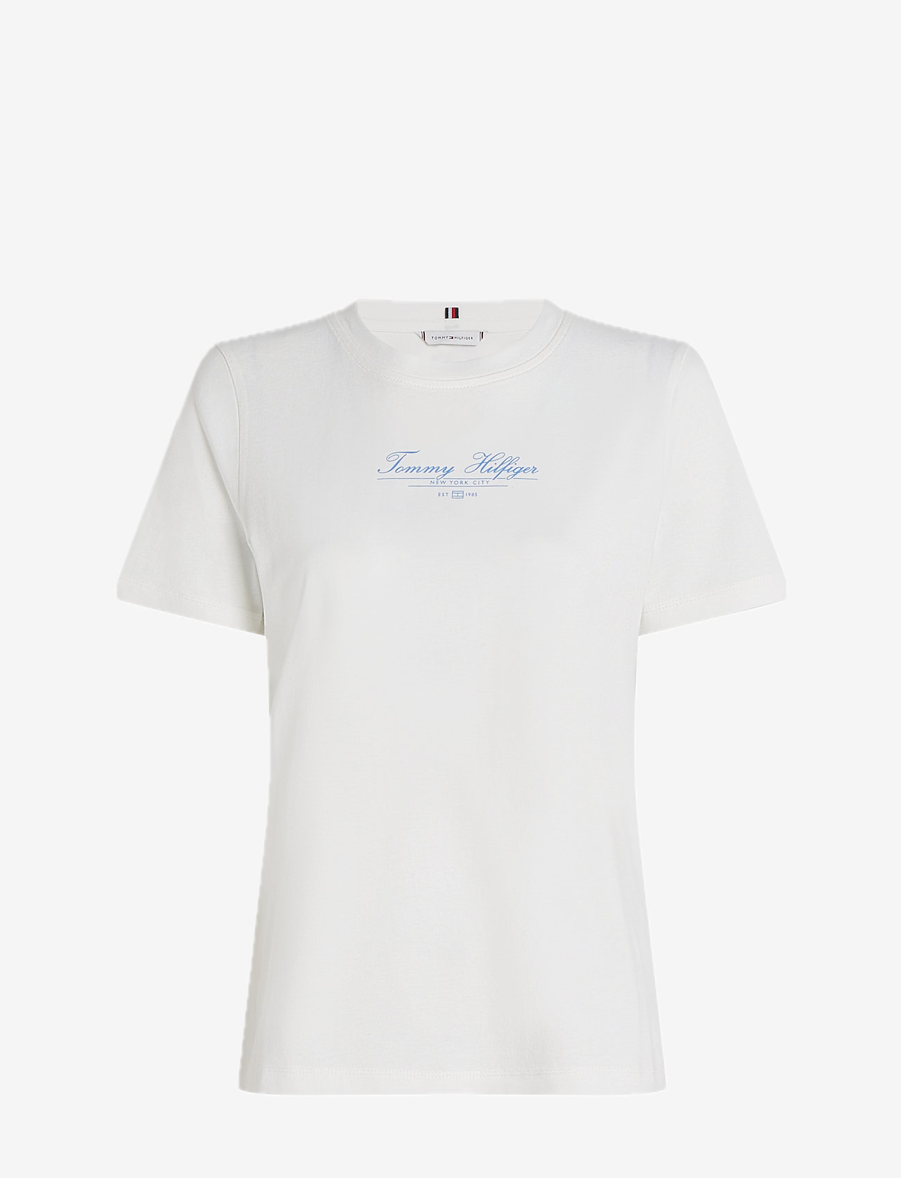 Tommy Hilfiger - REG SCRIPT C-NK TEE SS - sügisesed riided - ecru - 0