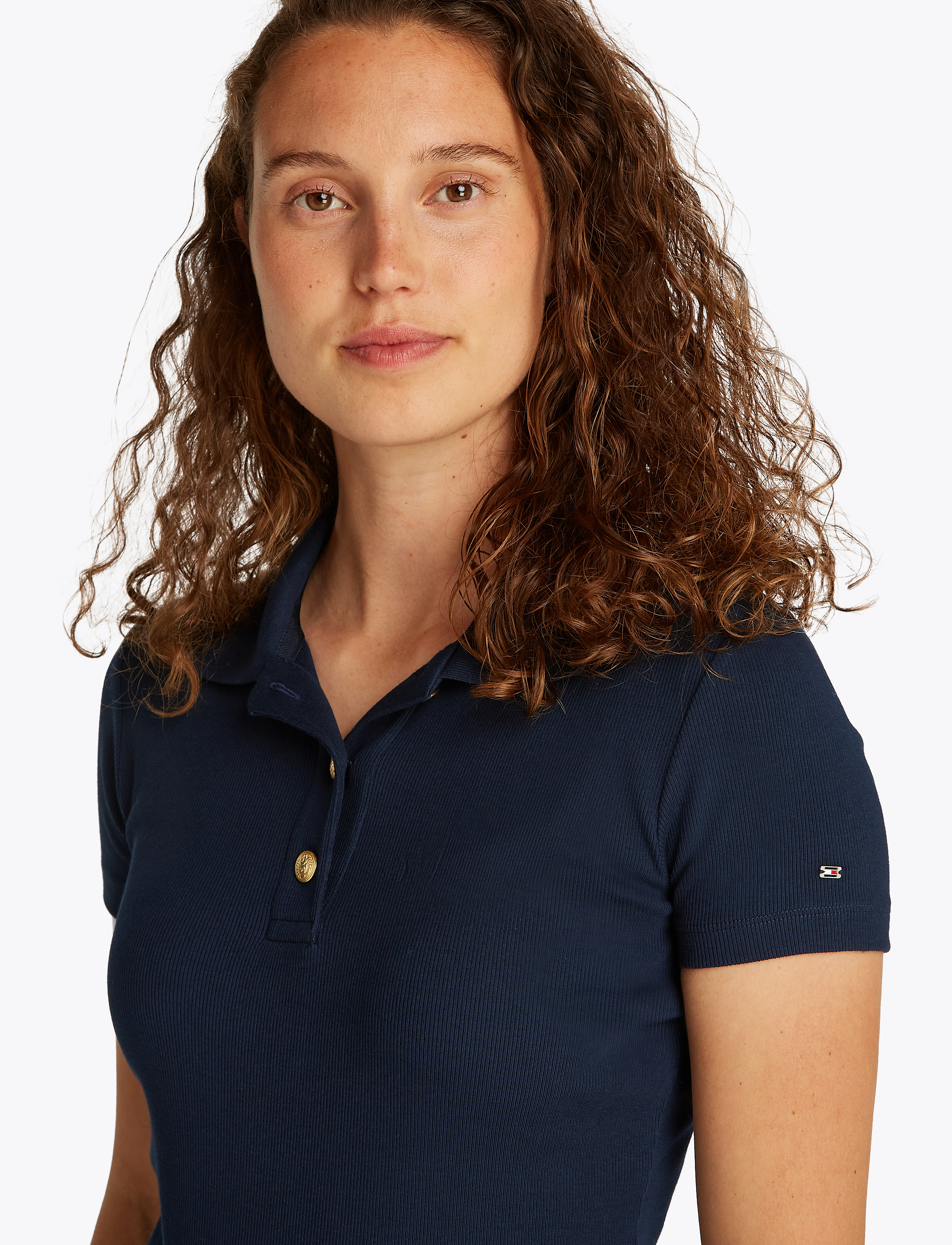 Tommy Hilfiger - SLIM GOLD BUTTON POLO SS - dark night navy - 3
