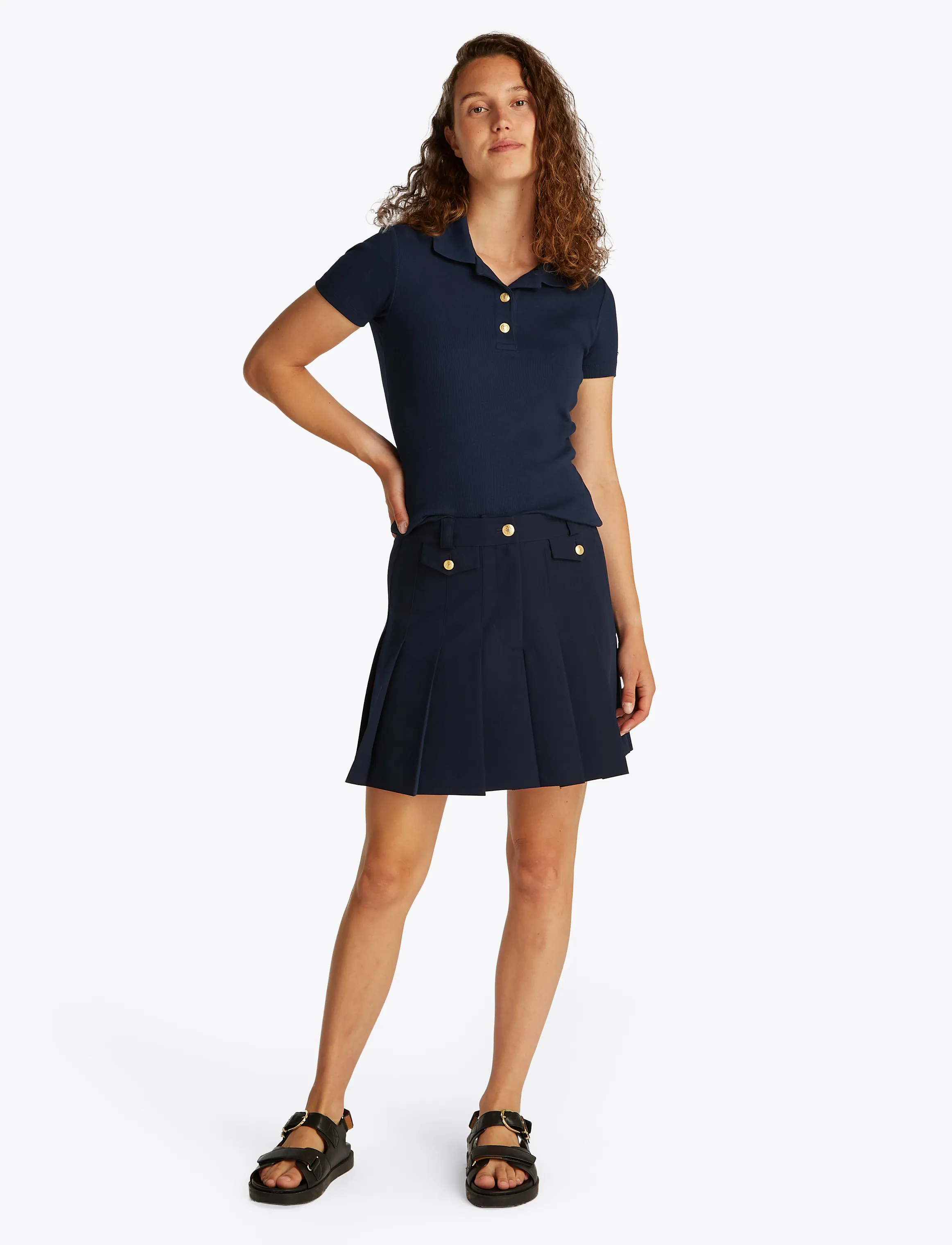 Tommy Hilfiger - SLIM GOLD BUTTON POLO SS - dark night navy - 4