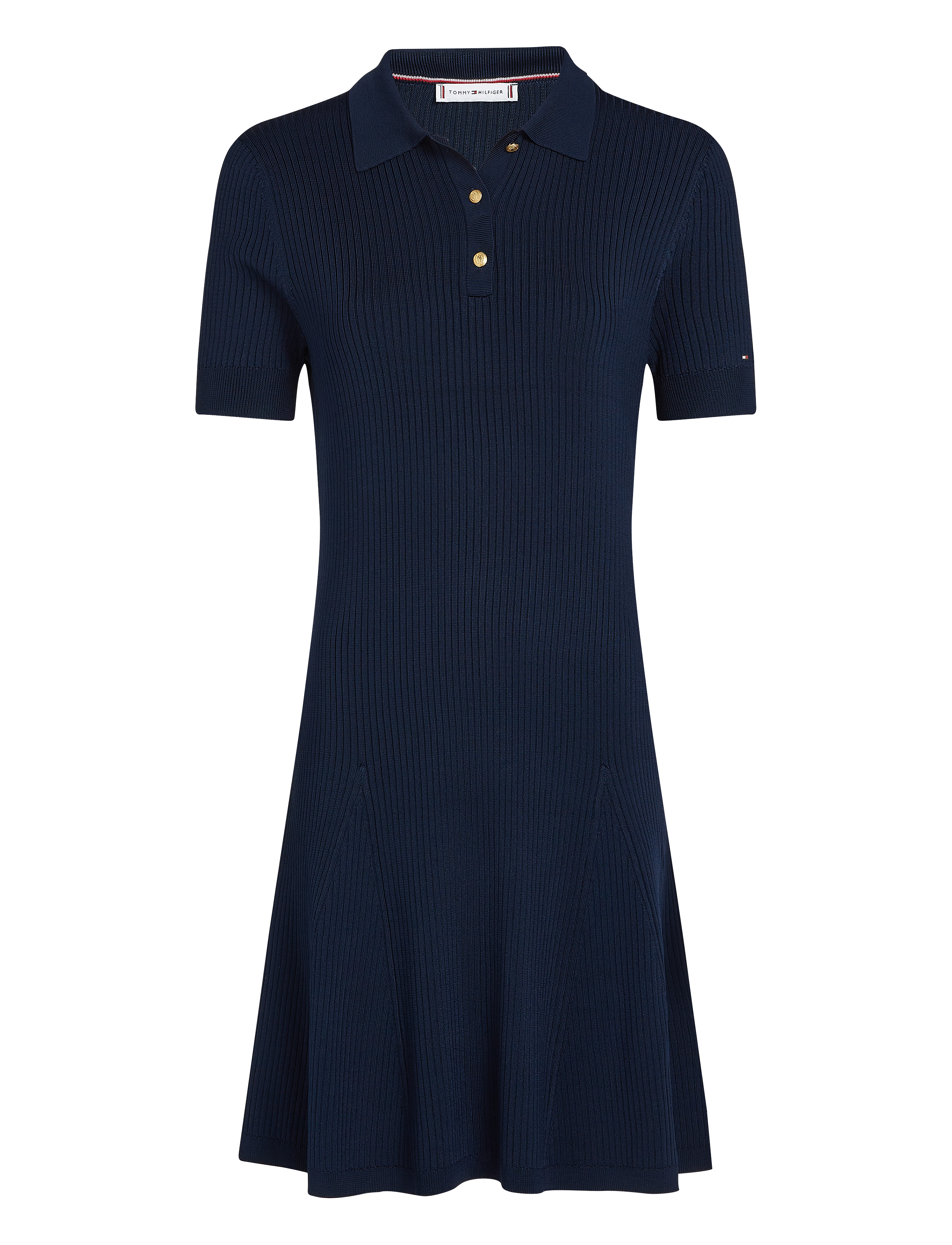 Tommy Hilfiger RIB BUTTON F&F POLO SWT DRESS - T-särkkleidid - DARK NIGHT NAVY / navy