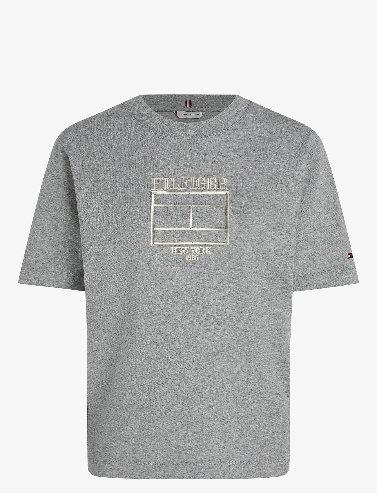 Tommy Hilfiger - MDRN OUTLINE FLAG C-NK TEE - sügisesed riided - light grey htr - 0