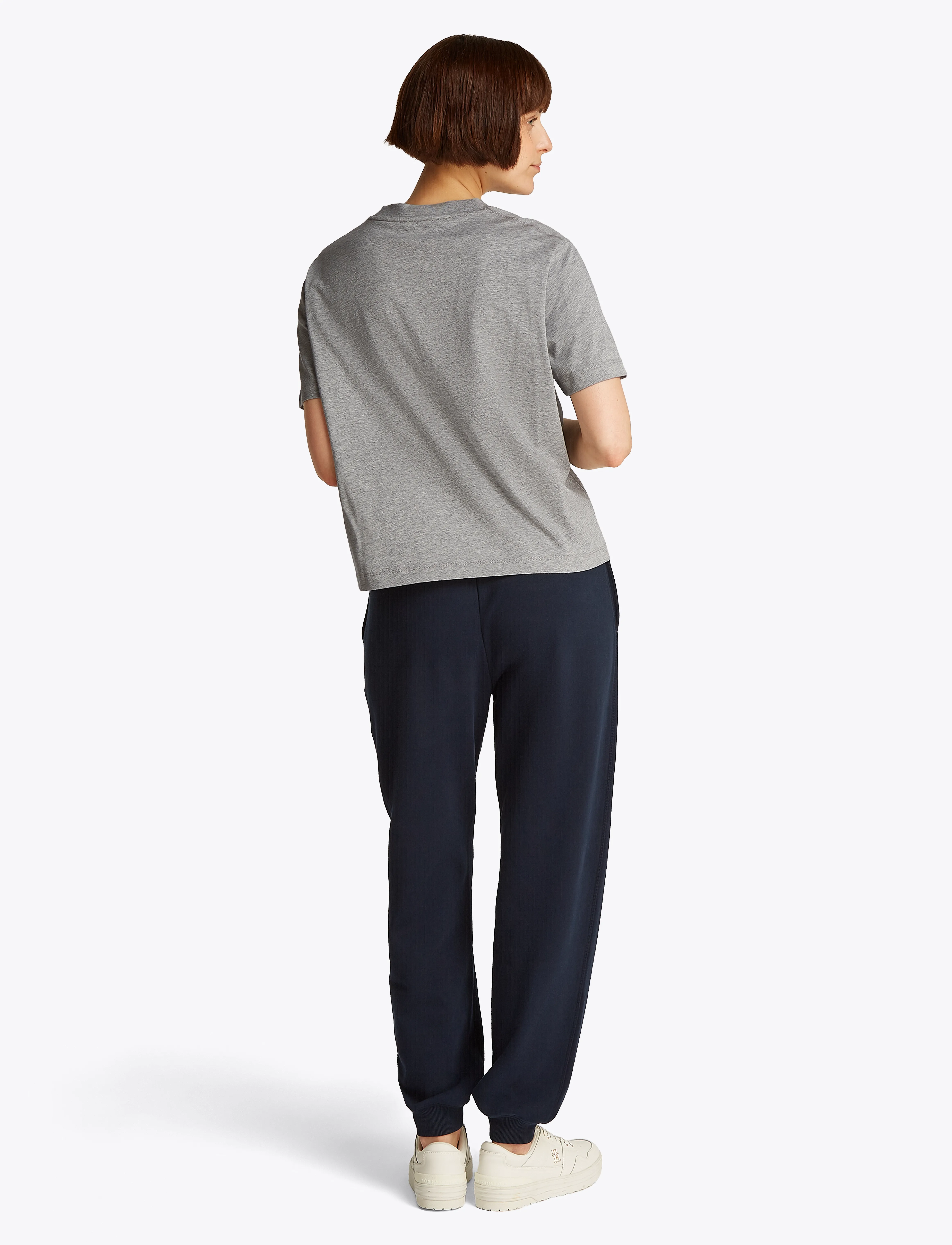 Tommy Hilfiger - MDRN OUTLINE FLAG C-NK TEE - t-shirts - light grey htr - 3