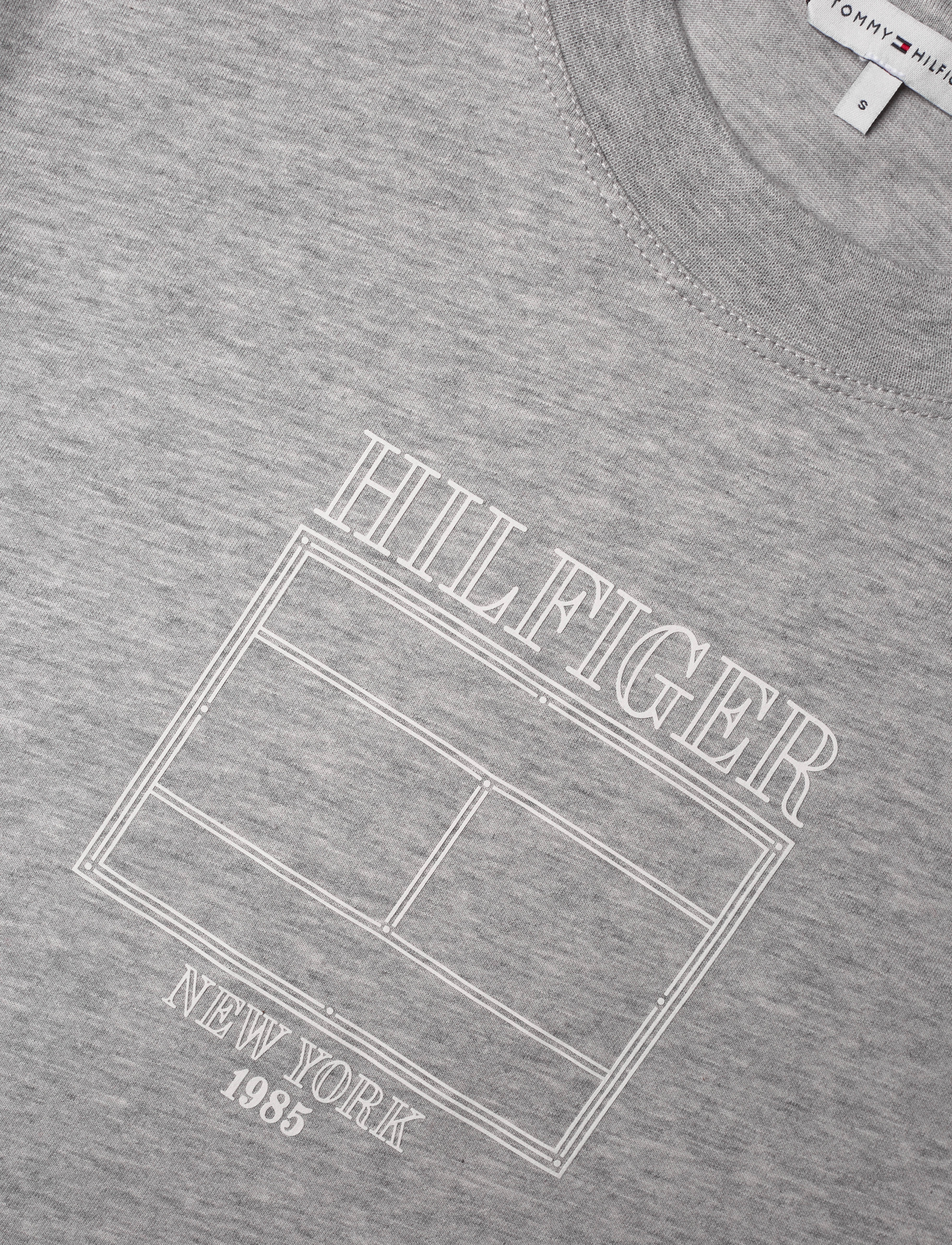 Tommy Hilfiger - MDRN OUTLINE FLAG C-NK TEE - t-shirts - light grey htr - 5