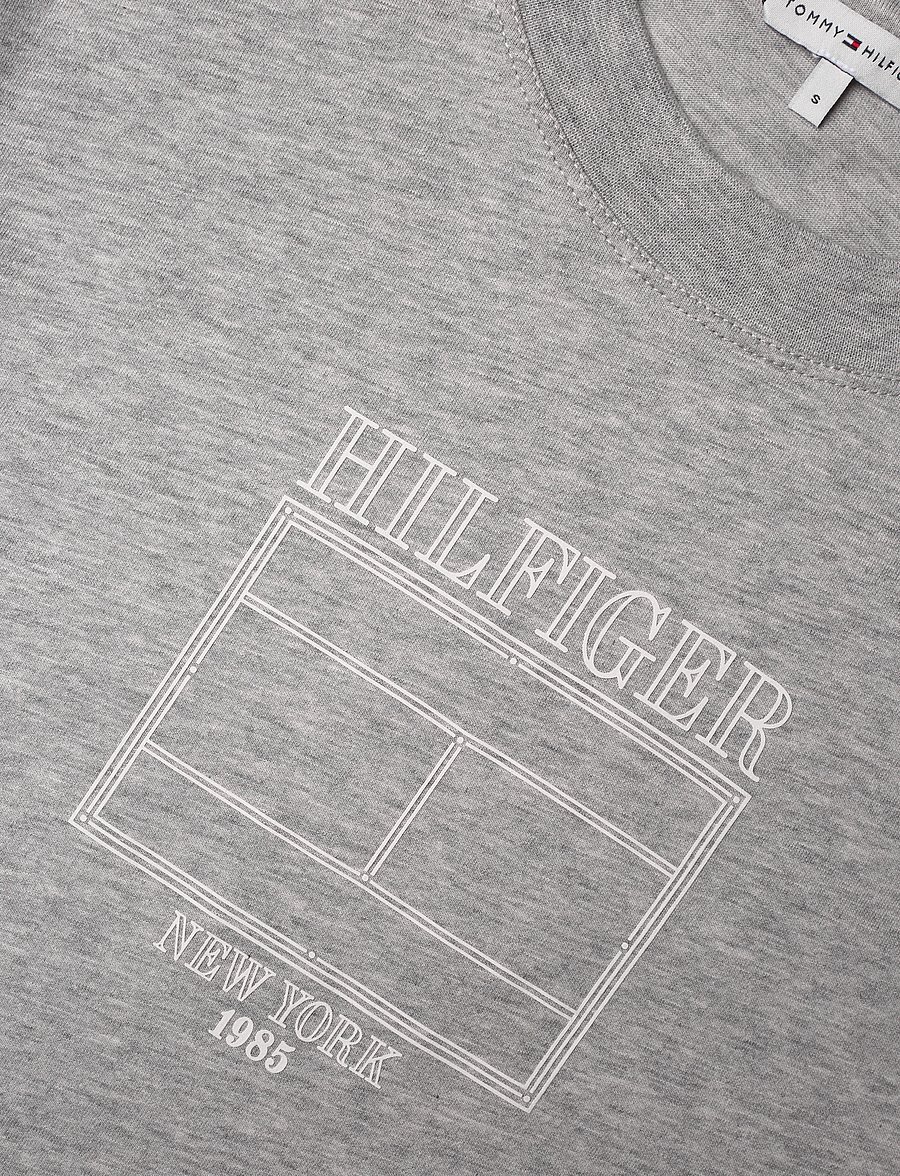 Tommy Hilfiger - MDRN OUTLINE FLAG C-NK TEE - t-shirts - light grey htr - 5