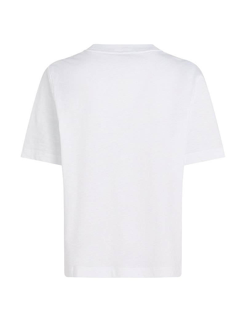 Tommy Hilfiger - MDRN OUTLINE FLAG C-NK TEE - t-shirts - th optic white - 2