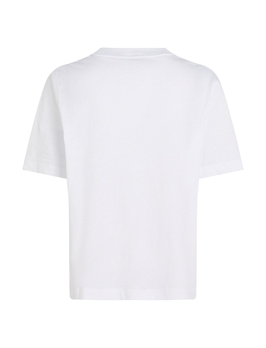Tommy Hilfiger - MDRN OUTLINE FLAG C-NK TEE - t-shirts - th optic white - 2
