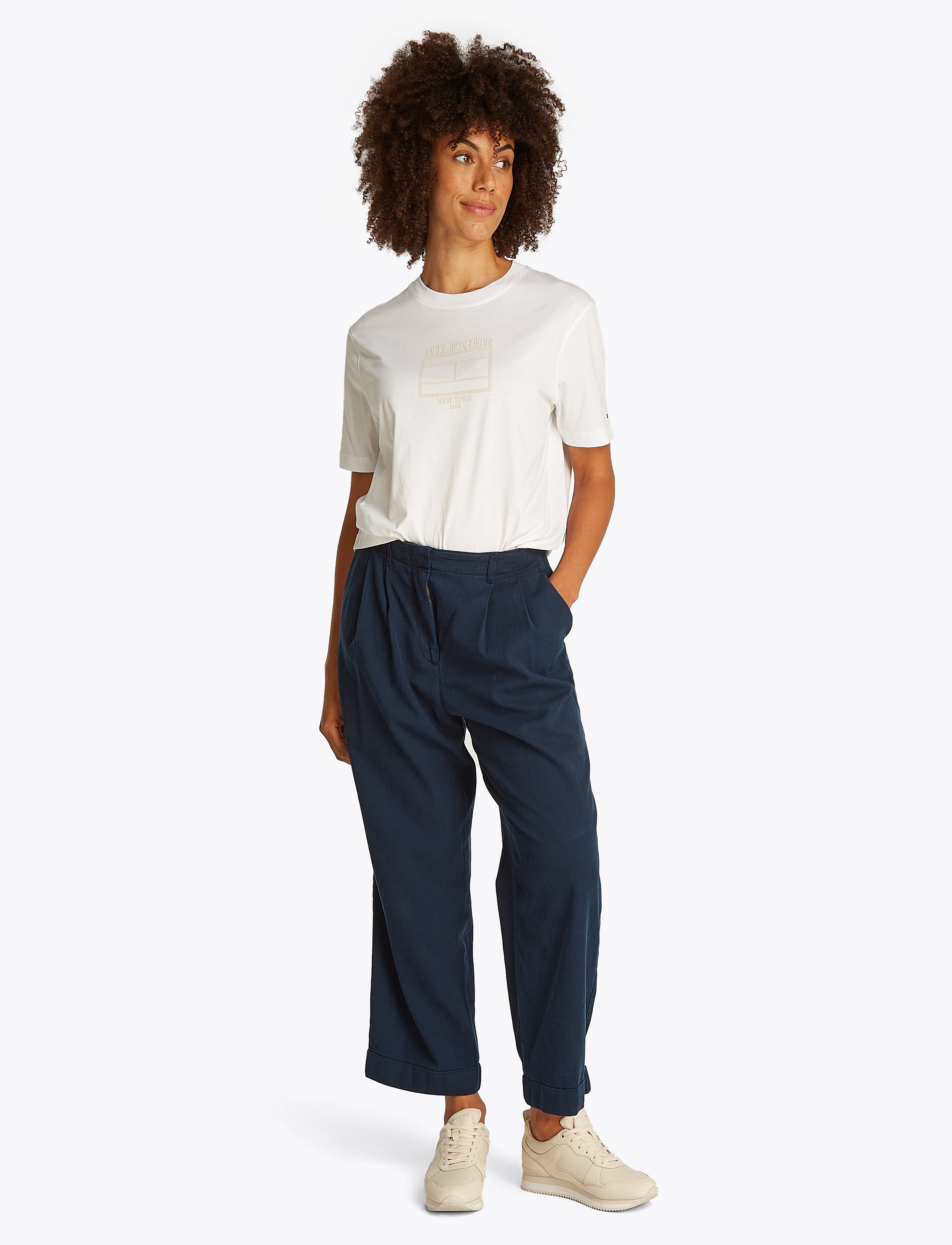 Tommy Hilfiger - MDRN OUTLINE FLAG C-NK TEE - t-shirts - th optic white - 3
