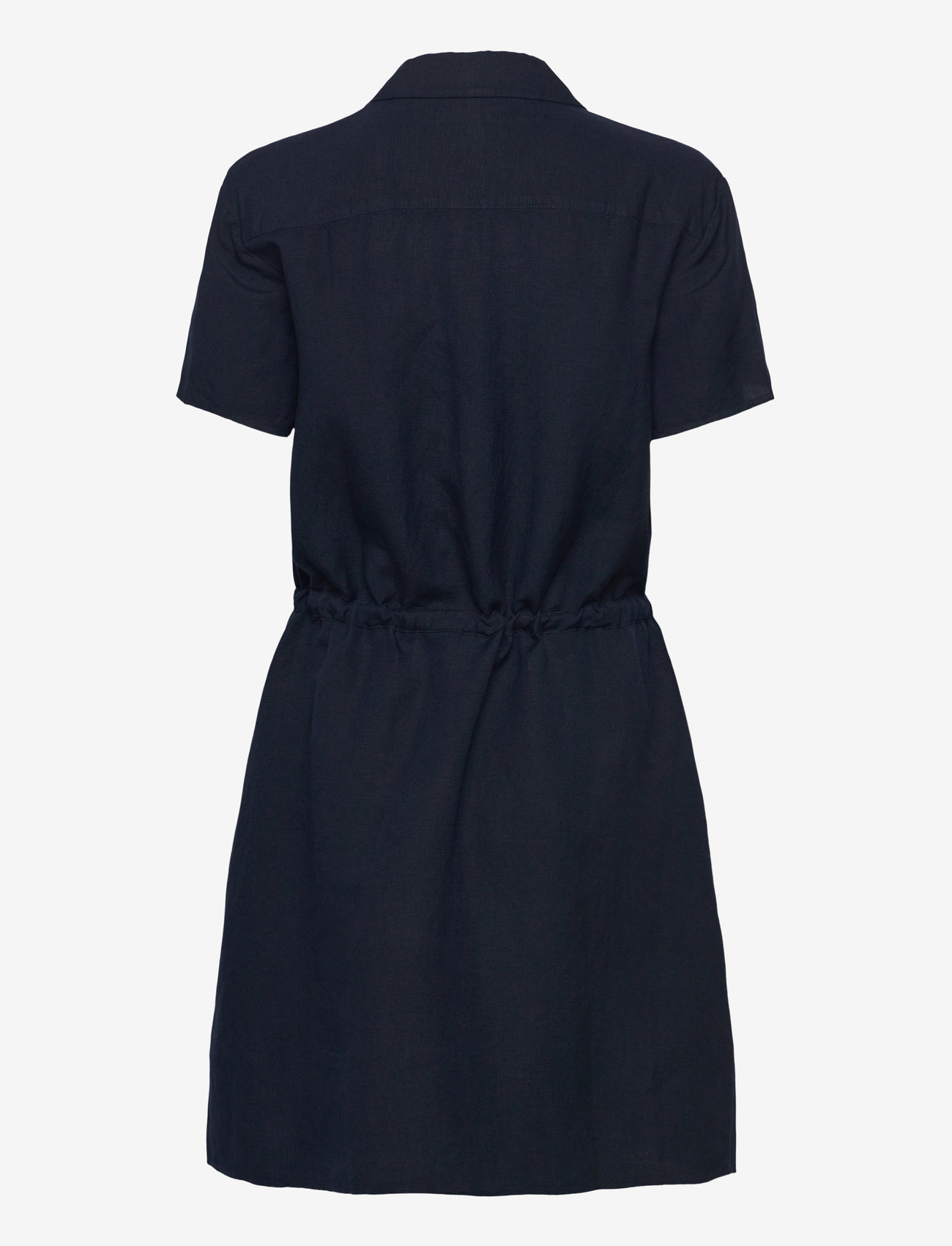 Tommy Hilfiger - TEXTURED LINEN S/S SHORT DRESS - skjortekjoler - dark night navy - 1