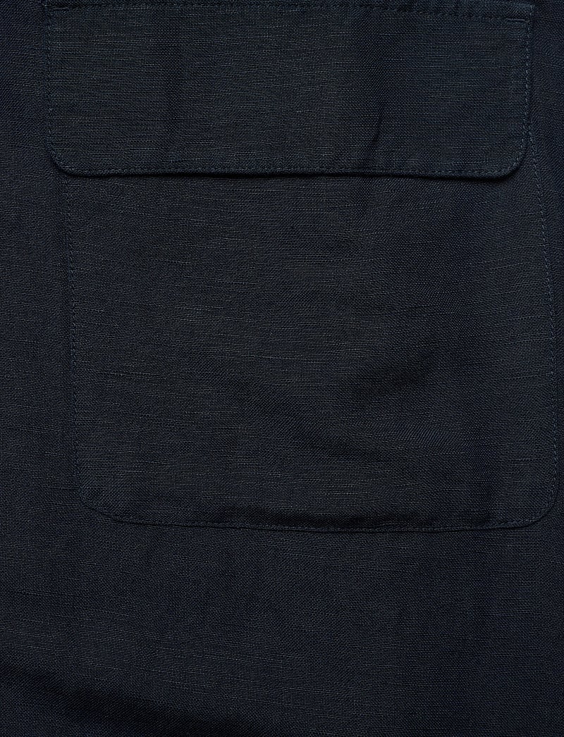 Tommy Hilfiger - TEXTURED LINEN S/S SHORT DRESS - skjortekjoler - dark night navy - 5