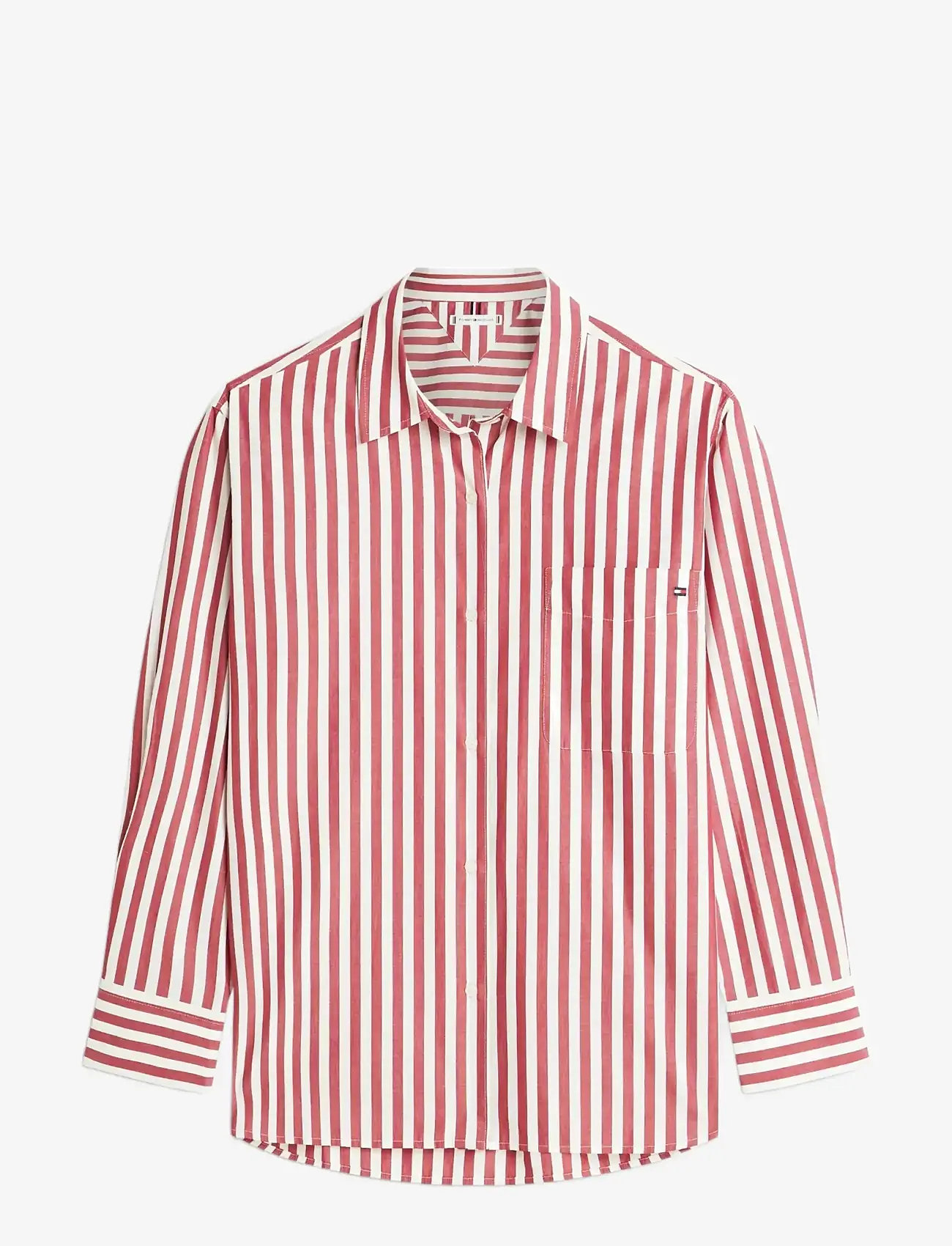Tommy Hilfiger - ESS POPLIN EASY FIT SHIRT - långärmade skjortor - wide banker stp ecru liberty red - 1