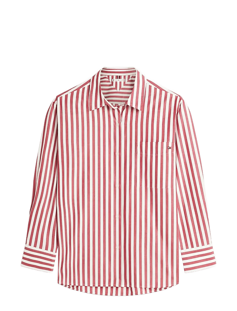 Tommy Hilfiger - ESS POPLIN EASY FIT SHIRT - långärmade skjortor - wide banker stp ecru liberty red - 1