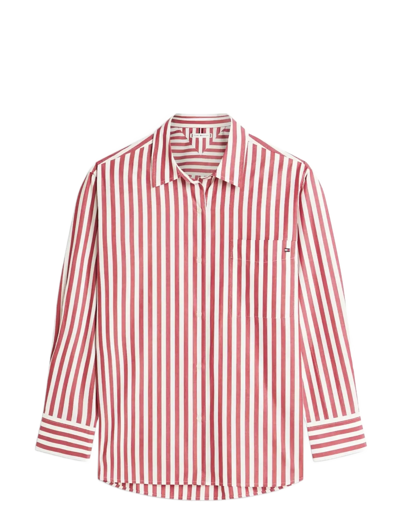 Tommy Hilfiger - ESS POPLIN EASY FIT SHIRT - langærmede skjorter - wide banker stp ecru liberty red - 1