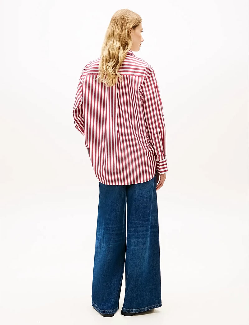 Tommy Hilfiger - ESS POPLIN EASY FIT SHIRT - långärmade skjortor - wide banker stp ecru liberty red - 2