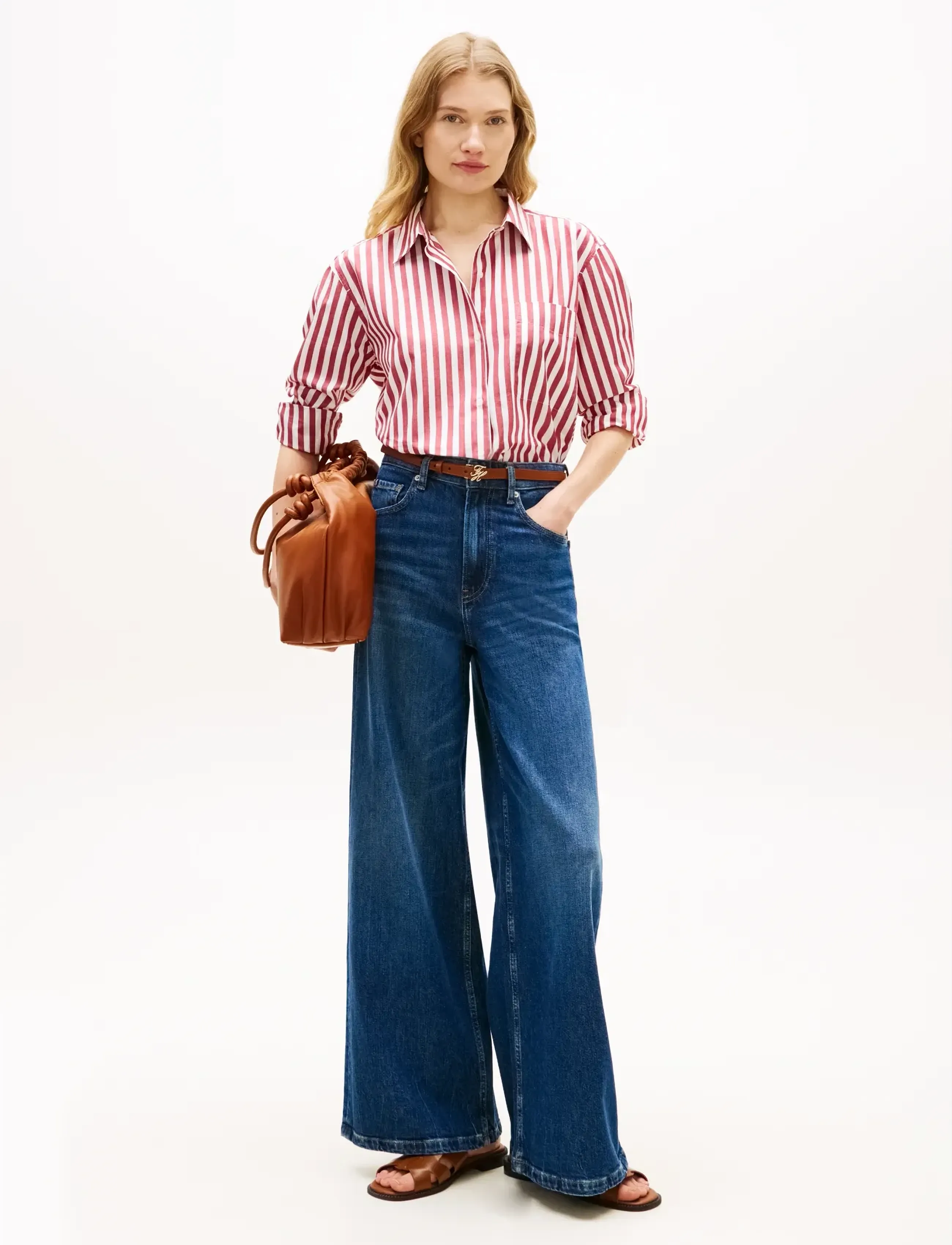 Tommy Hilfiger - ESS POPLIN EASY FIT SHIRT - langærmede skjorter - wide banker stp ecru liberty red - 3