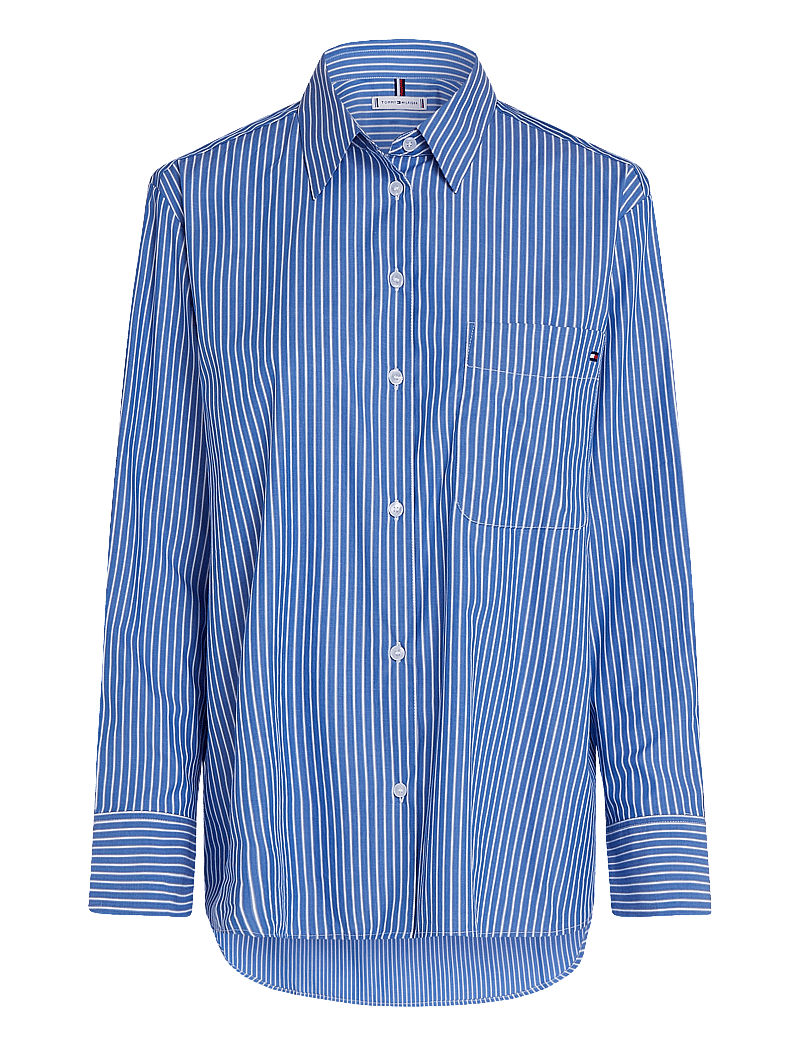 Tommy Hilfiger - ESS POPLIN EASY FIT SHIRT - langärmlige hemden - blue stp - 1