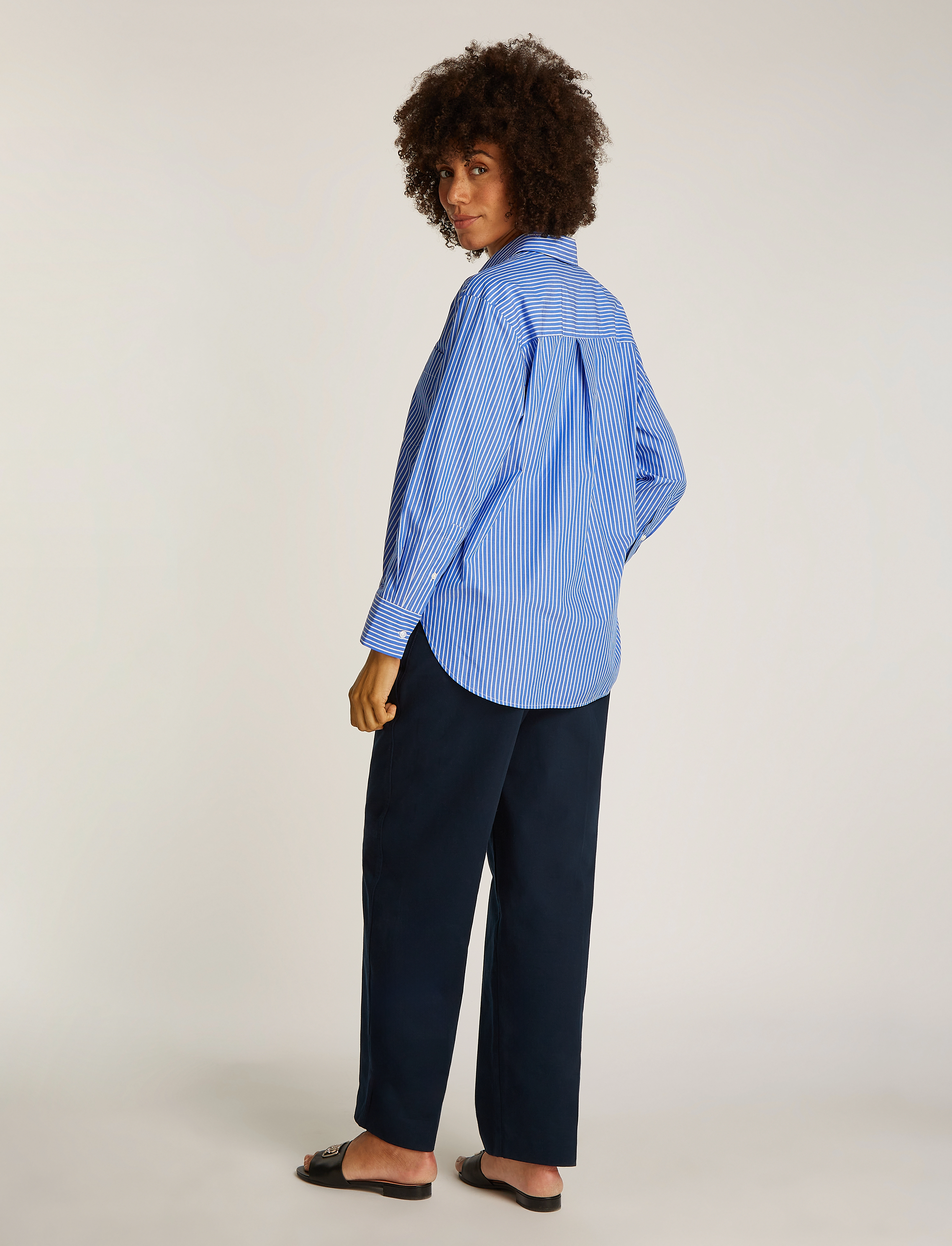 Tommy Hilfiger - ESS POPLIN EASY FIT SHIRT - langærmede skjorter - blue stp - 2