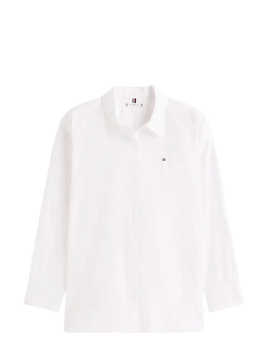 Tommy Hilfiger - ESS POPLIN EASY FIT SHIRT - pikkade varrukatega särgid - classic white - 1