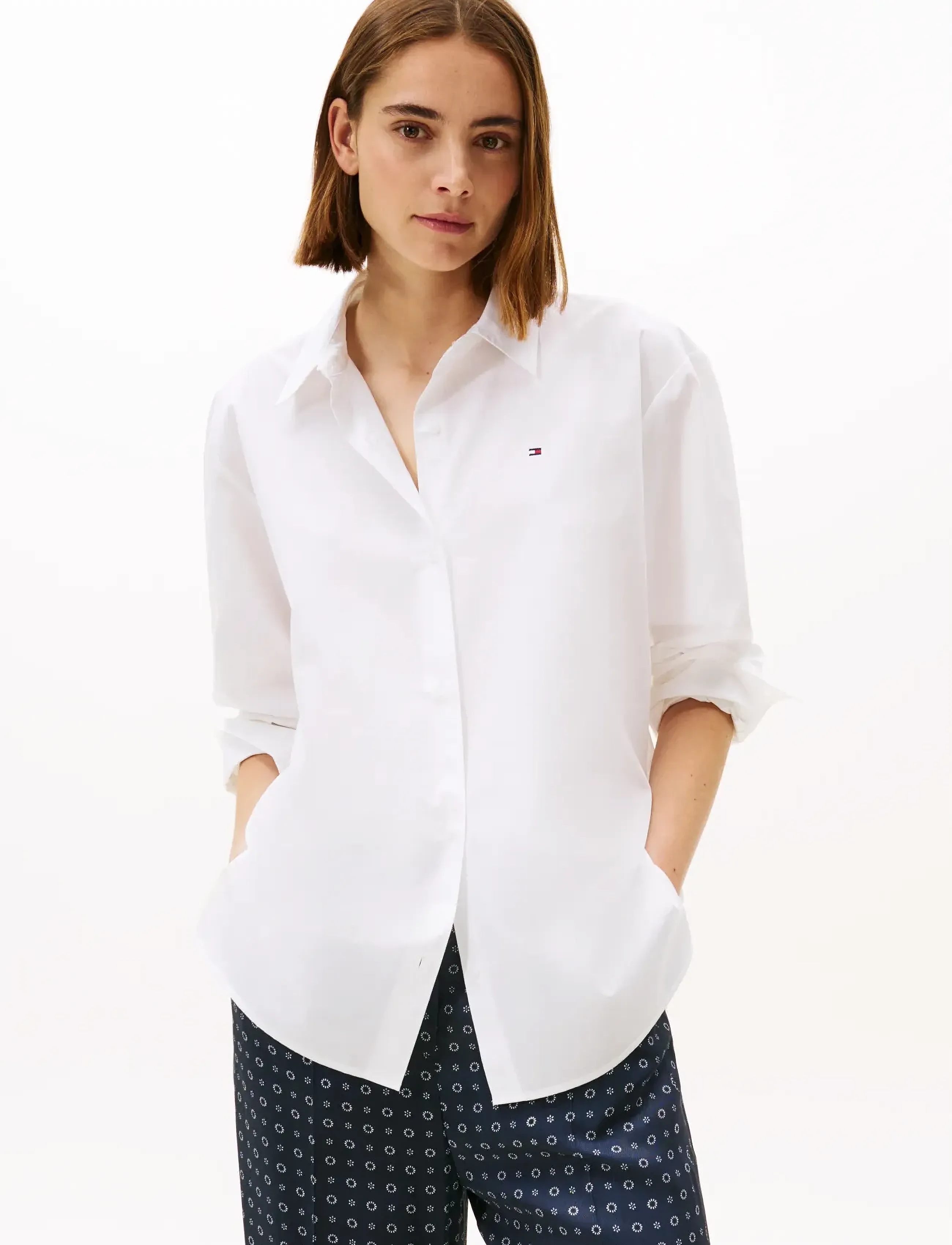 Tommy Hilfiger ESS POPLIN EASY FIT SHIRT - Blouses & Shirts - CLASSIC WHITE / white