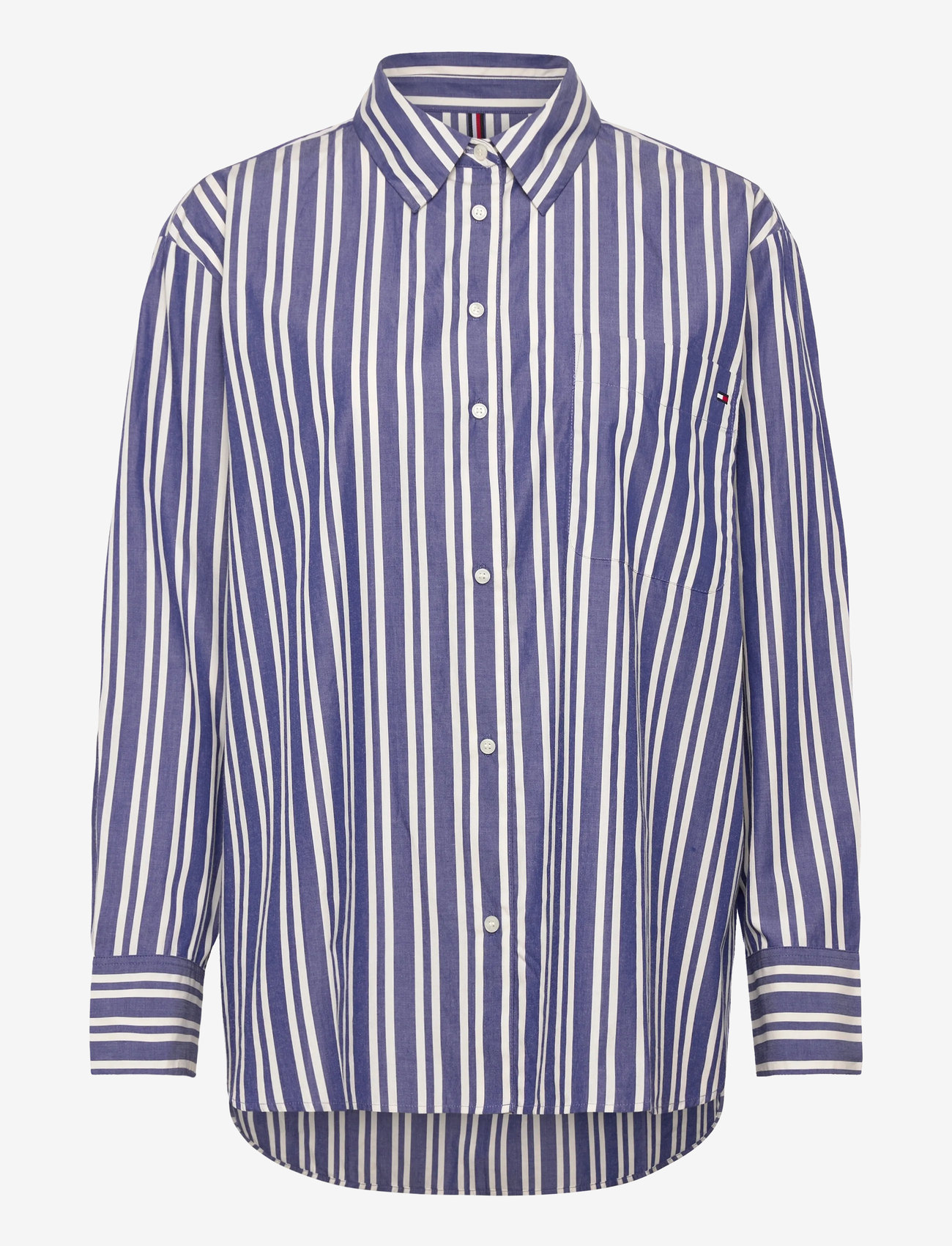 Tommy Hilfiger - ESS POPLIN EASY FIT SHIRT - långärmade skjortor - marine stp - 1