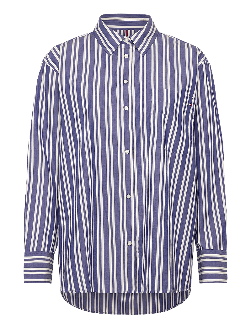 Tommy Hilfiger - ESS POPLIN EASY FIT SHIRT - long-sleeved shirts - marine stp - 1