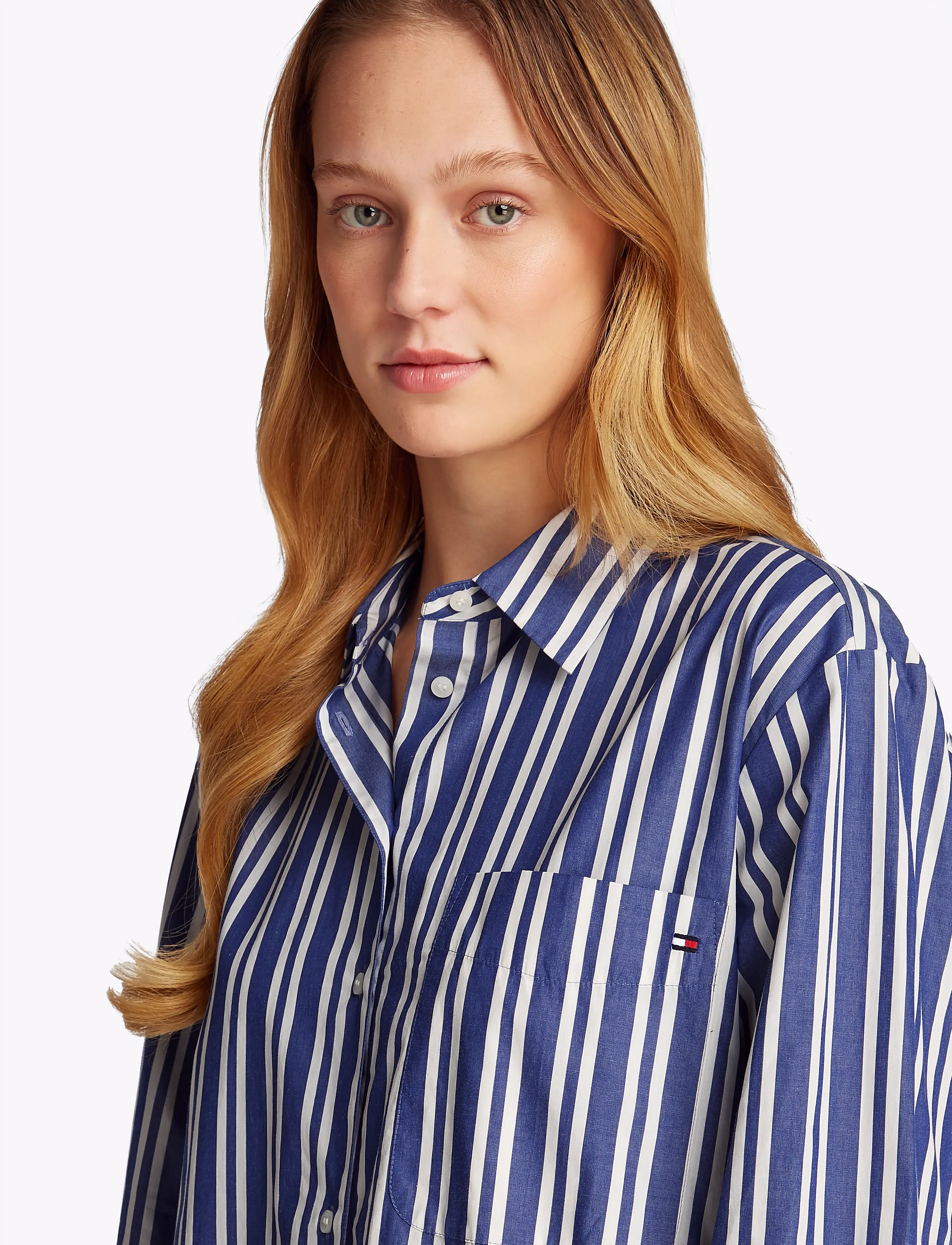 Tommy Hilfiger - ESS POPLIN EASY FIT SHIRT - långärmade skjortor - marine stp - 4