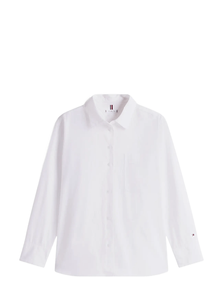 Tommy Hilfiger - ESS POPLIN EASY FIT SHIRT - långärmade skjortor - th optic white - 1