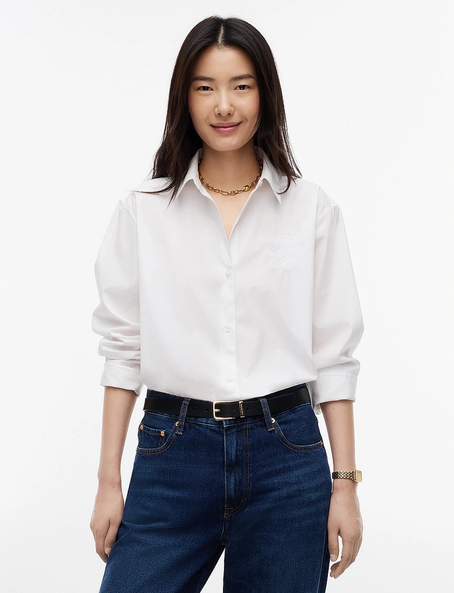 Tommy Hilfiger - ESS POPLIN EASY FIT SHIRT - långärmade skjortor - th optic white - 0