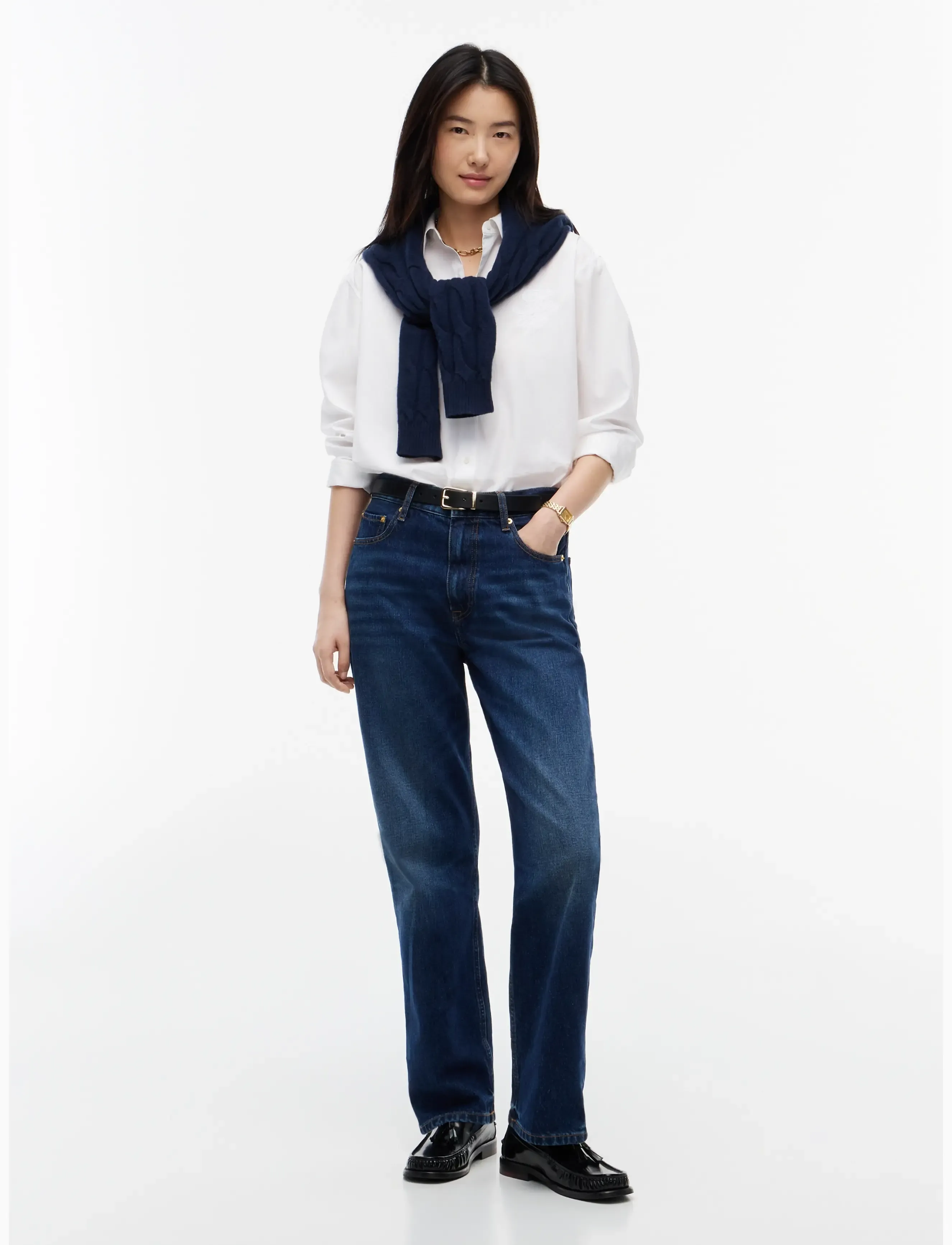Tommy Hilfiger - ESS POPLIN EASY FIT SHIRT - långärmade skjortor - th optic white - 5