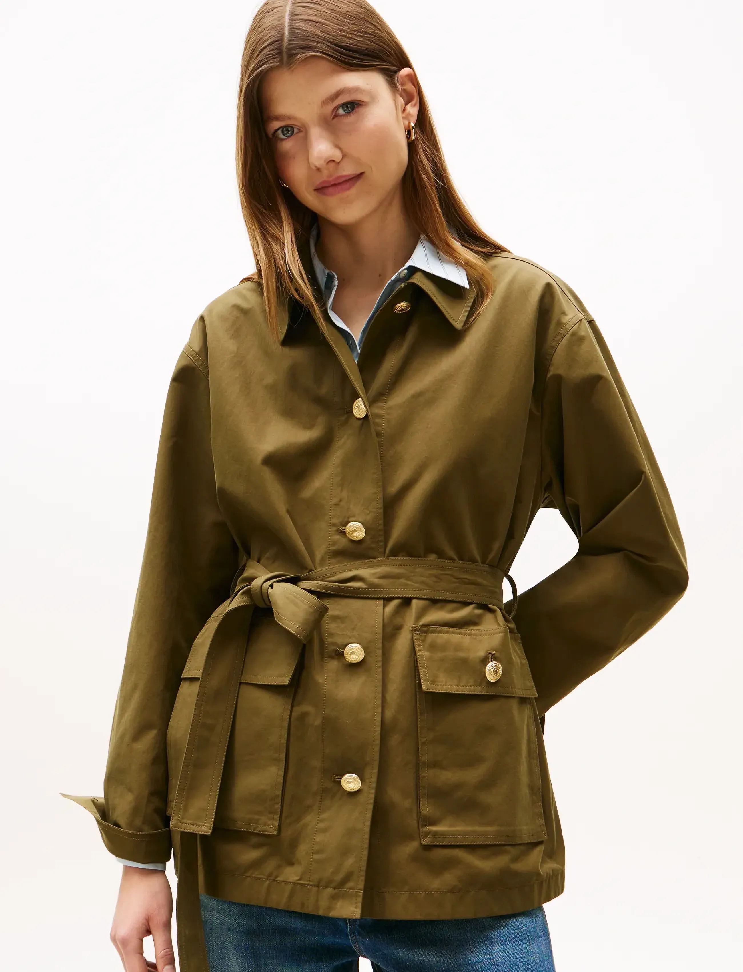 Tommy Hilfiger Cotton Nylon Reg Field Jacket, XXL, Jackets, Grün - Light-summer Frauen