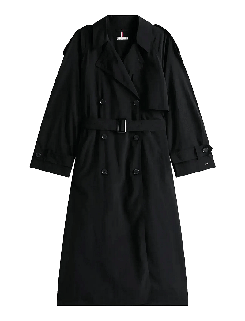 Tommy Hilfiger - LW NYLON OVERSIZED TRENCH - trenchcoats - black - 1