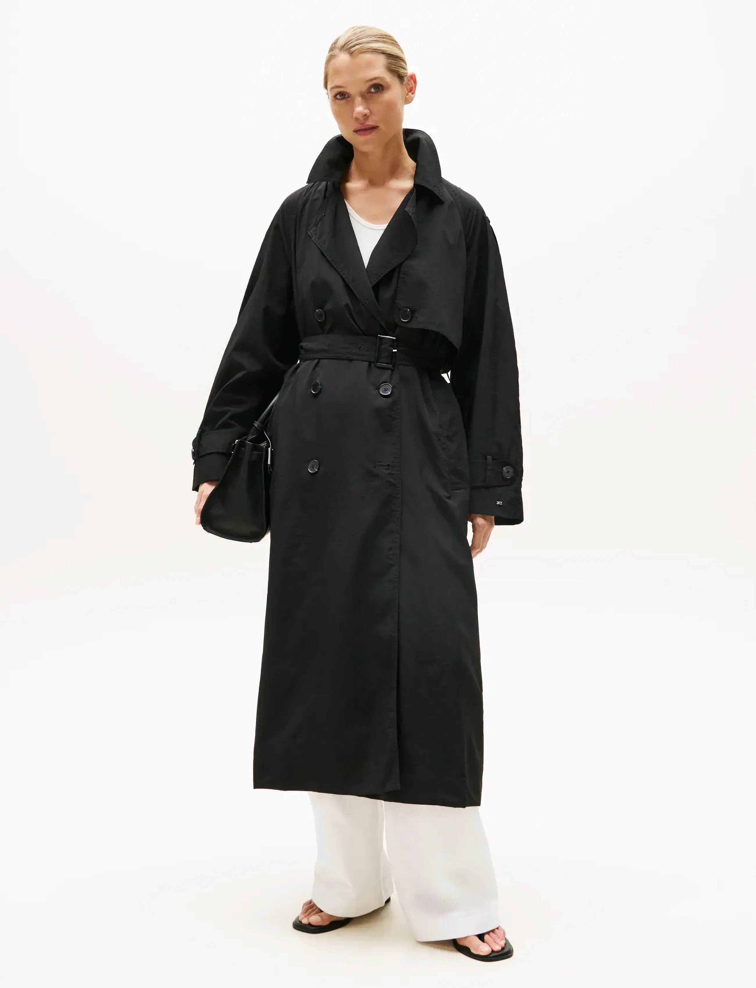 Tommy Hilfiger - LW NYLON OVERSIZED TRENCH - black - 0