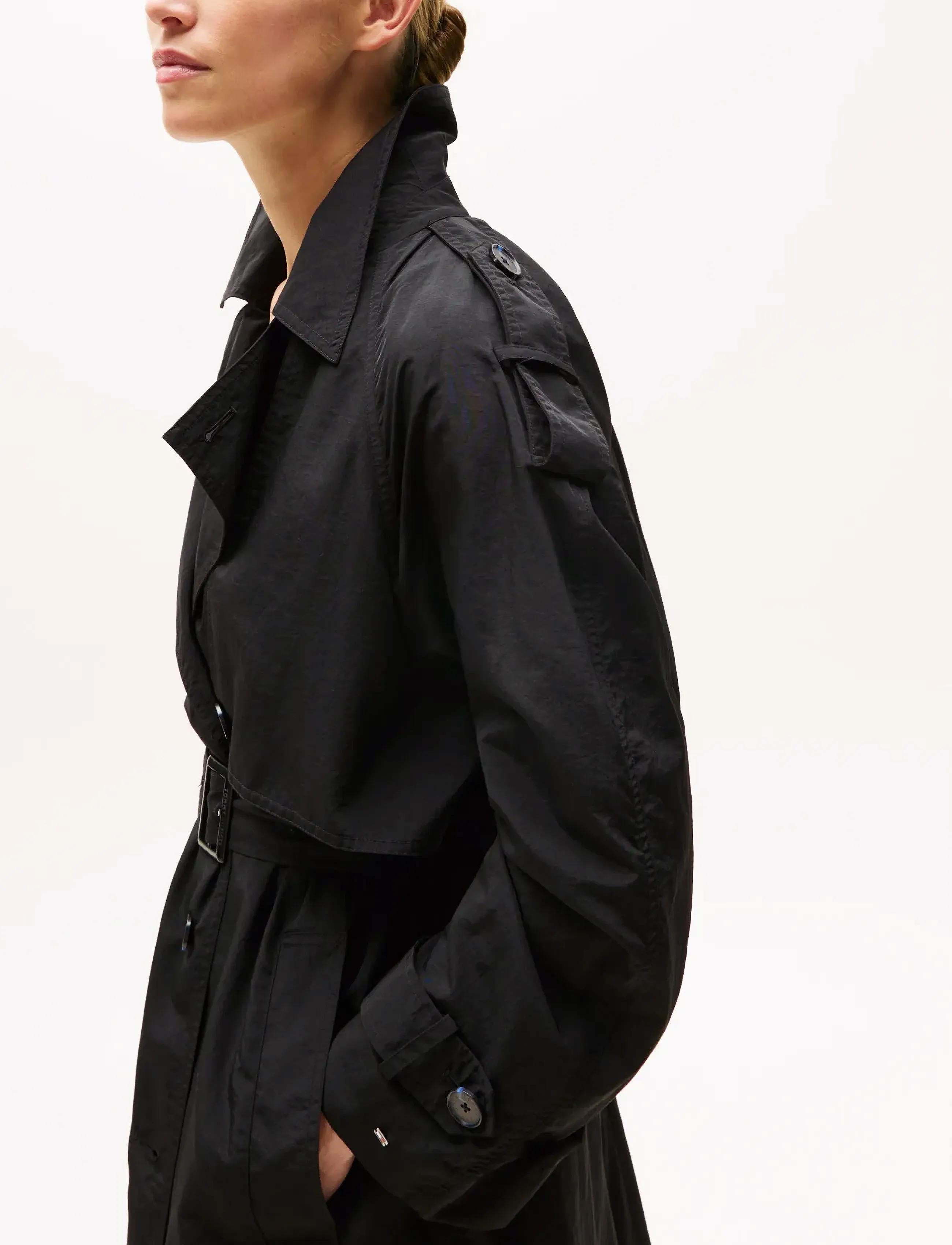 Tommy Hilfiger - LW NYLON OVERSIZED TRENCH - black - 2