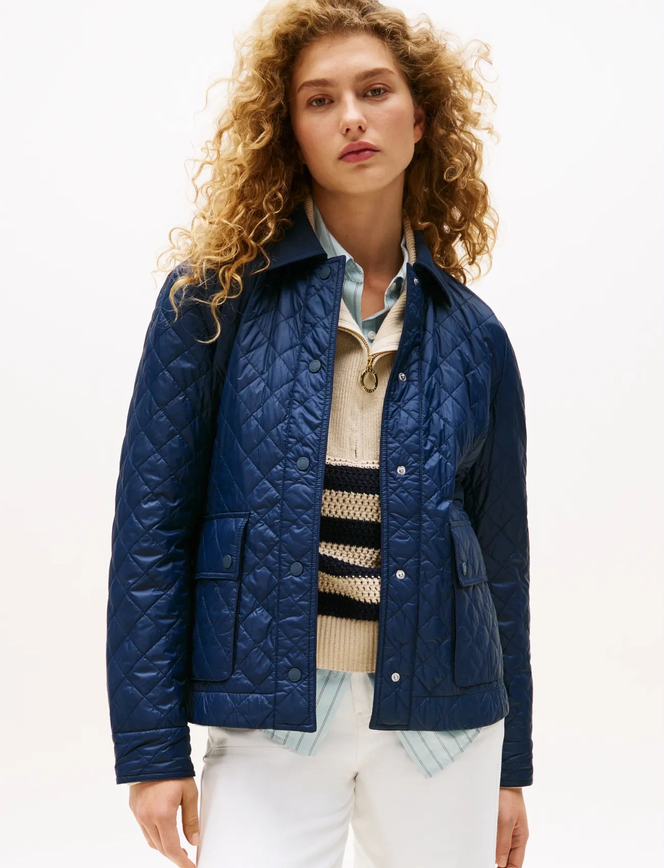 Tommy Hilfiger PADDED NYLON SLIM QUILTED JACKET - Kläder - DARK NIGHT NAVY / navy