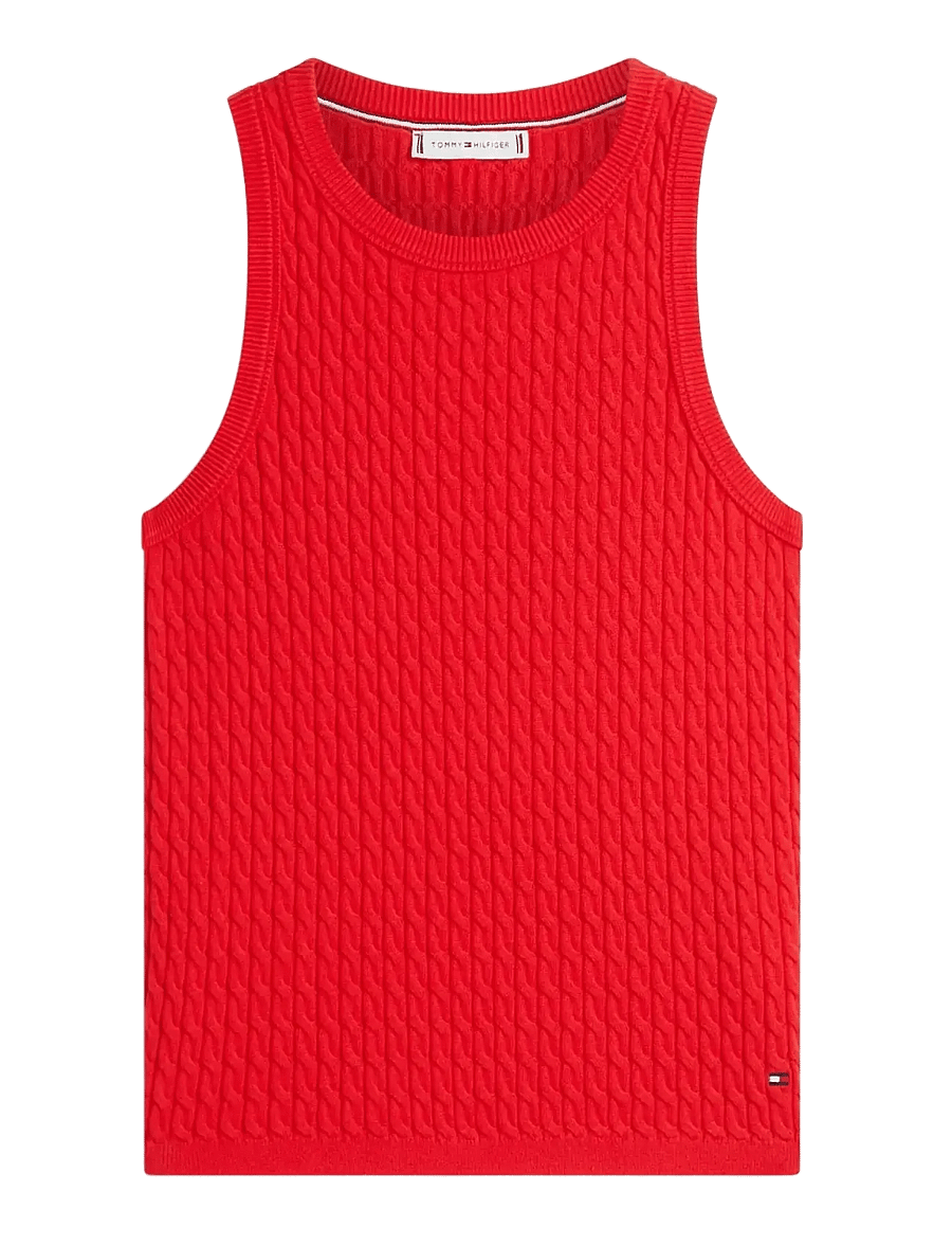 Tommy Hilfiger - CO CABLE FINE GG SL SLIM SWT - Ärmellose tops - fireworks - 1