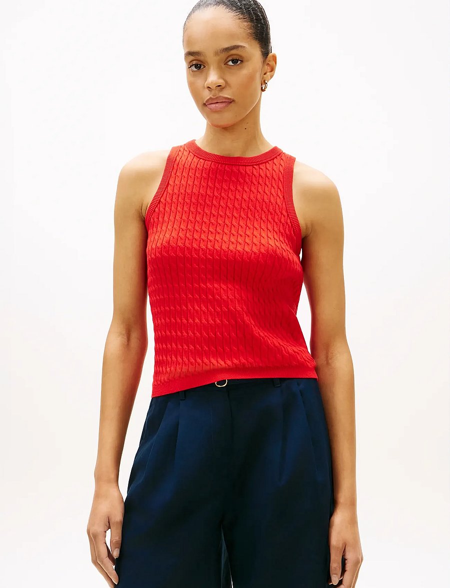 Tommy Hilfiger - CO CABLE FINE GG SL SLIM SWT - Ärmellose tops - fireworks - 0
