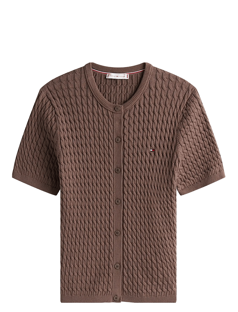 Tommy Hilfiger - CO CABLE FINE GG S/S C-NK CARDI - kardiganid - hot coco - 1
