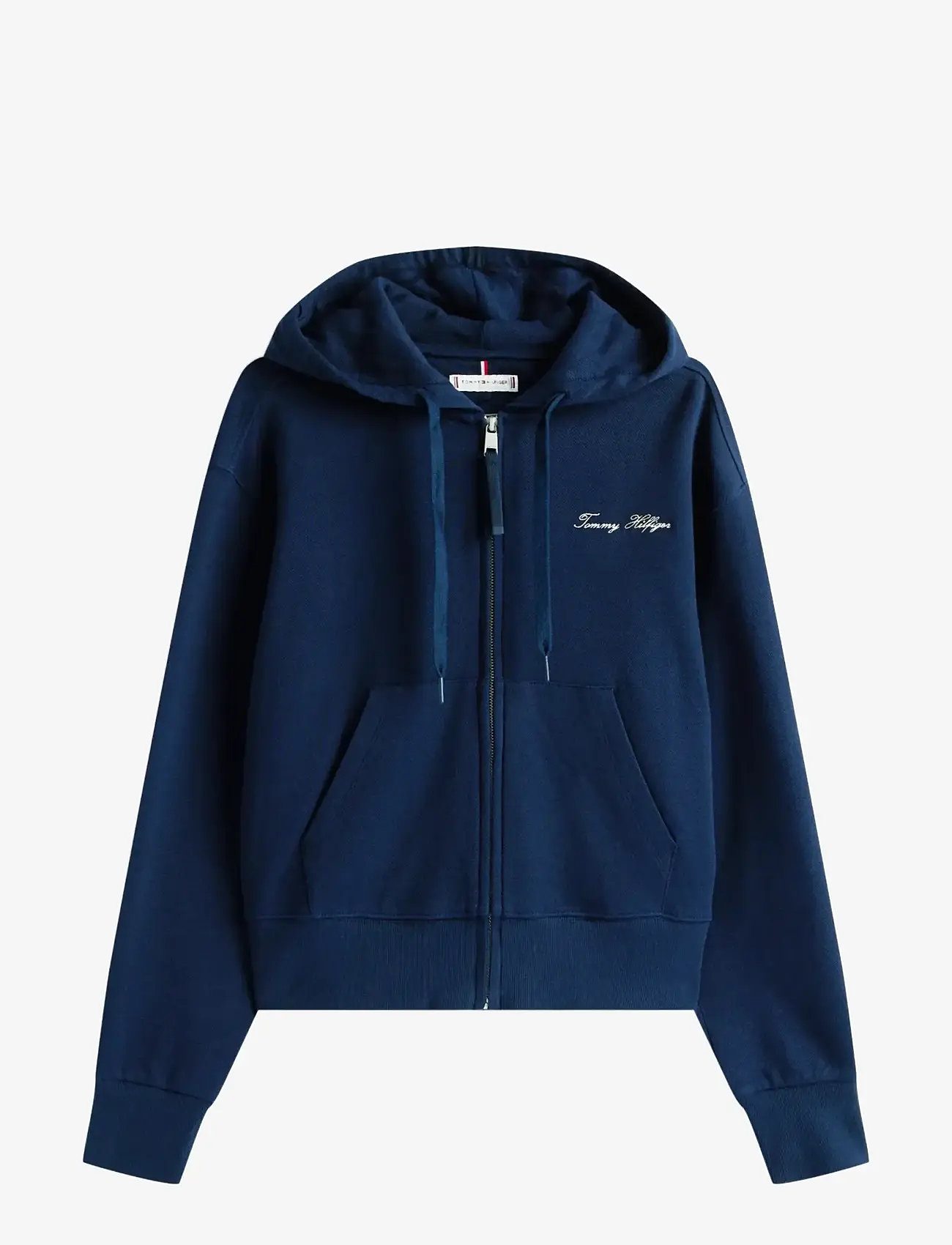 Tommy Hilfiger - SCRIPT REG PIQUE ZIP-UP HOODIE - kapuutsiga dressipluusid - dark night navy - 1