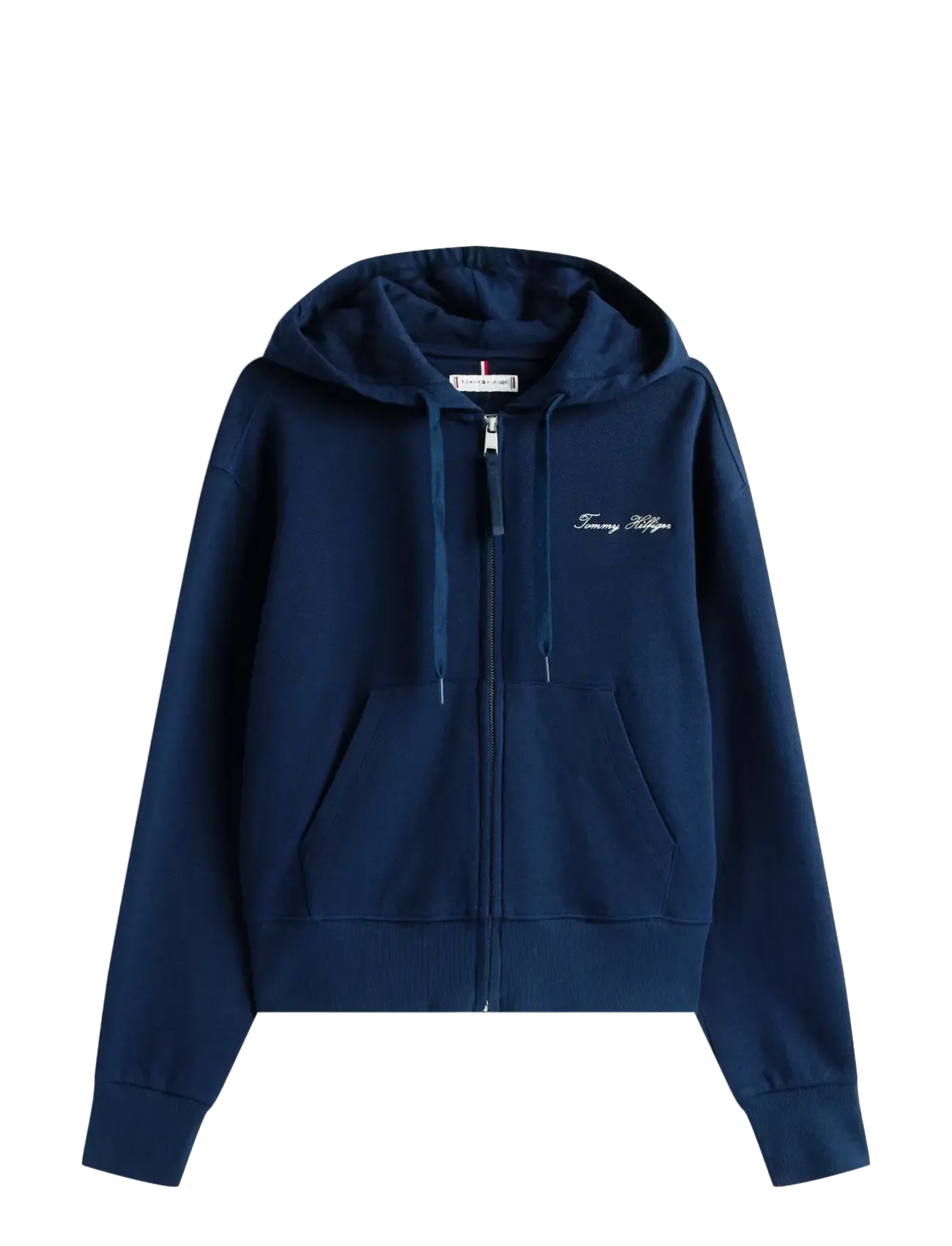 Tommy Hilfiger SCRIPT REG PIQUE ZIP-UP HOODIE - Tommy Hilfiger - DARK NIGHT NAVY / navy