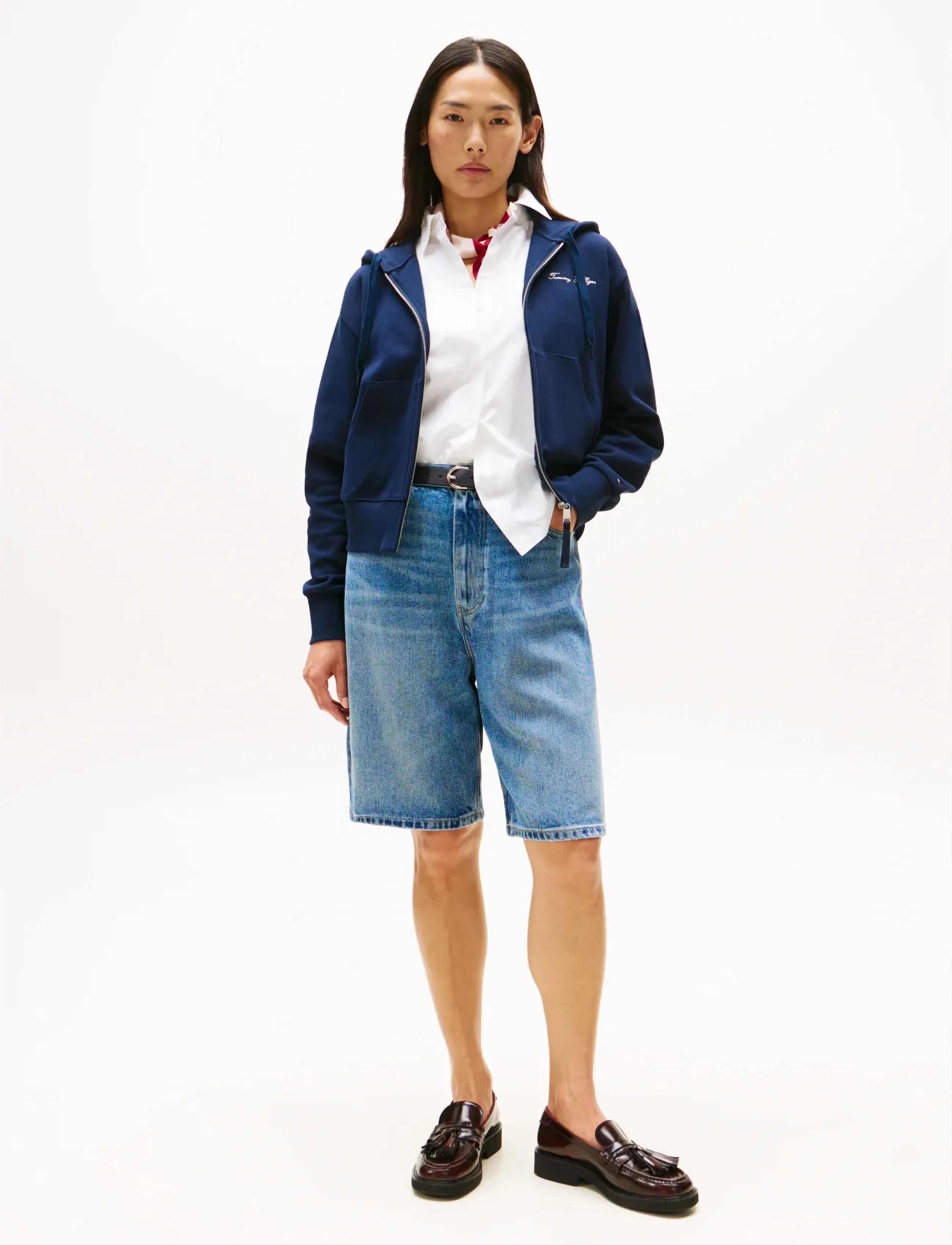 Tommy Hilfiger - SCRIPT REG PIQUE ZIP-UP HOODIE - kapuzenpullover - dark night navy - 2
