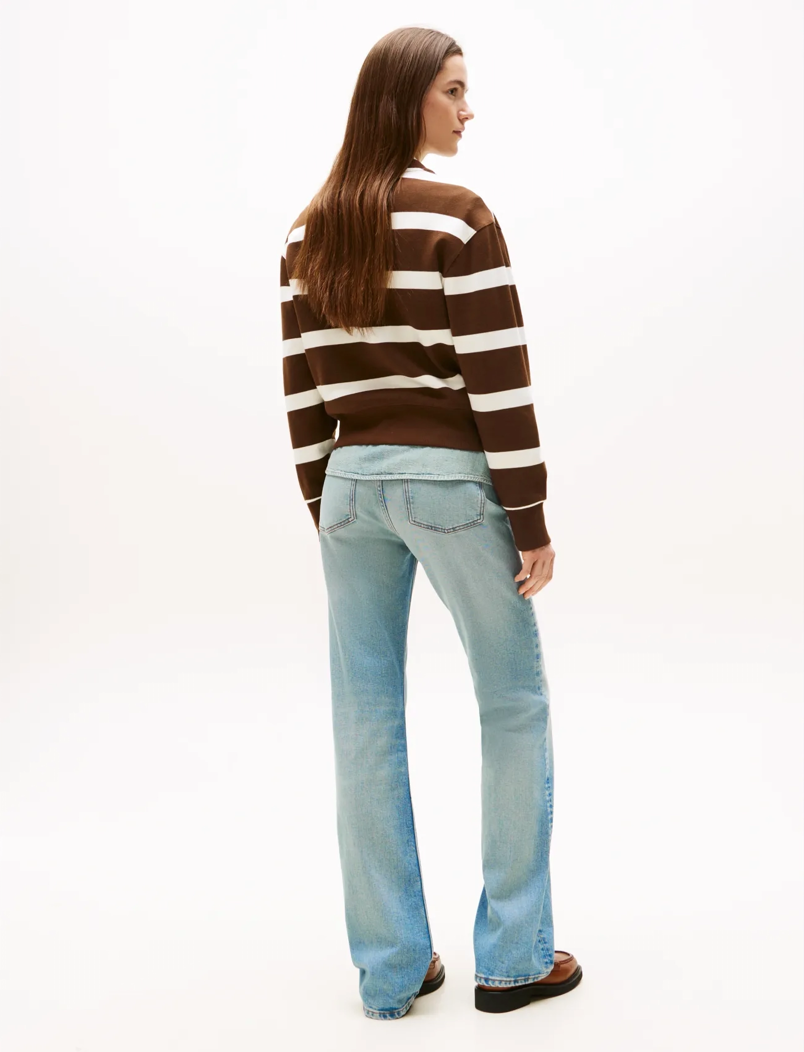 Tommy Hilfiger - SCRIPT REG PIQUE SWTSHRT - legacy brown   ivory silk stp - 3