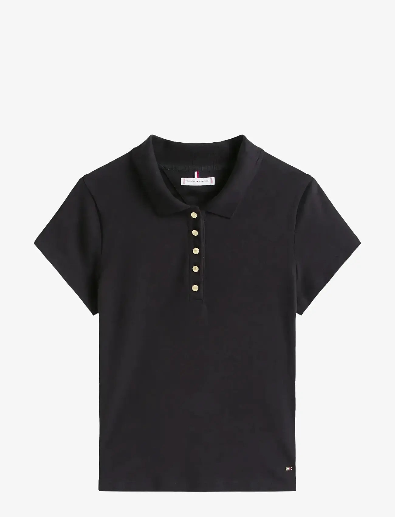 Tommy Hilfiger - GOLD BUTTON SLIM SS POLO - poloer - black - 1