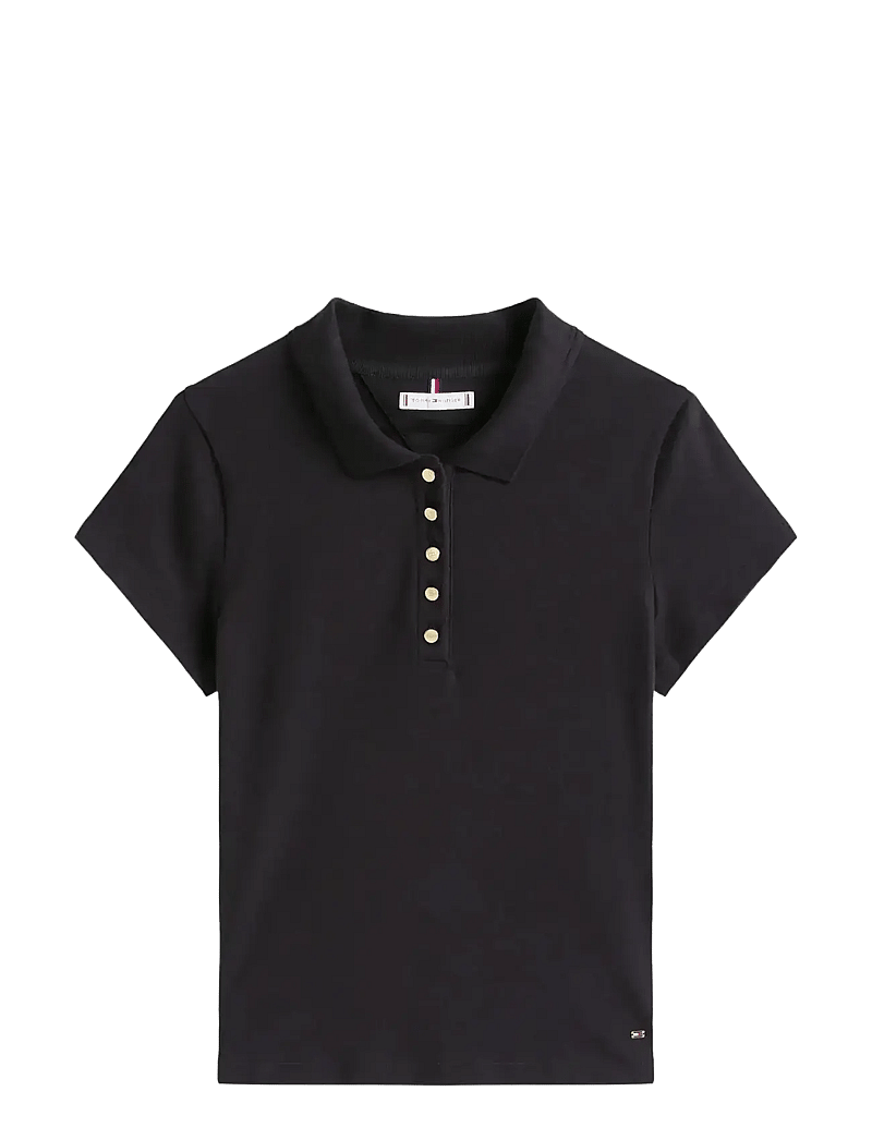 Tommy Hilfiger - GOLD BUTTON SLIM SS POLO - polosärgid - black - 1
