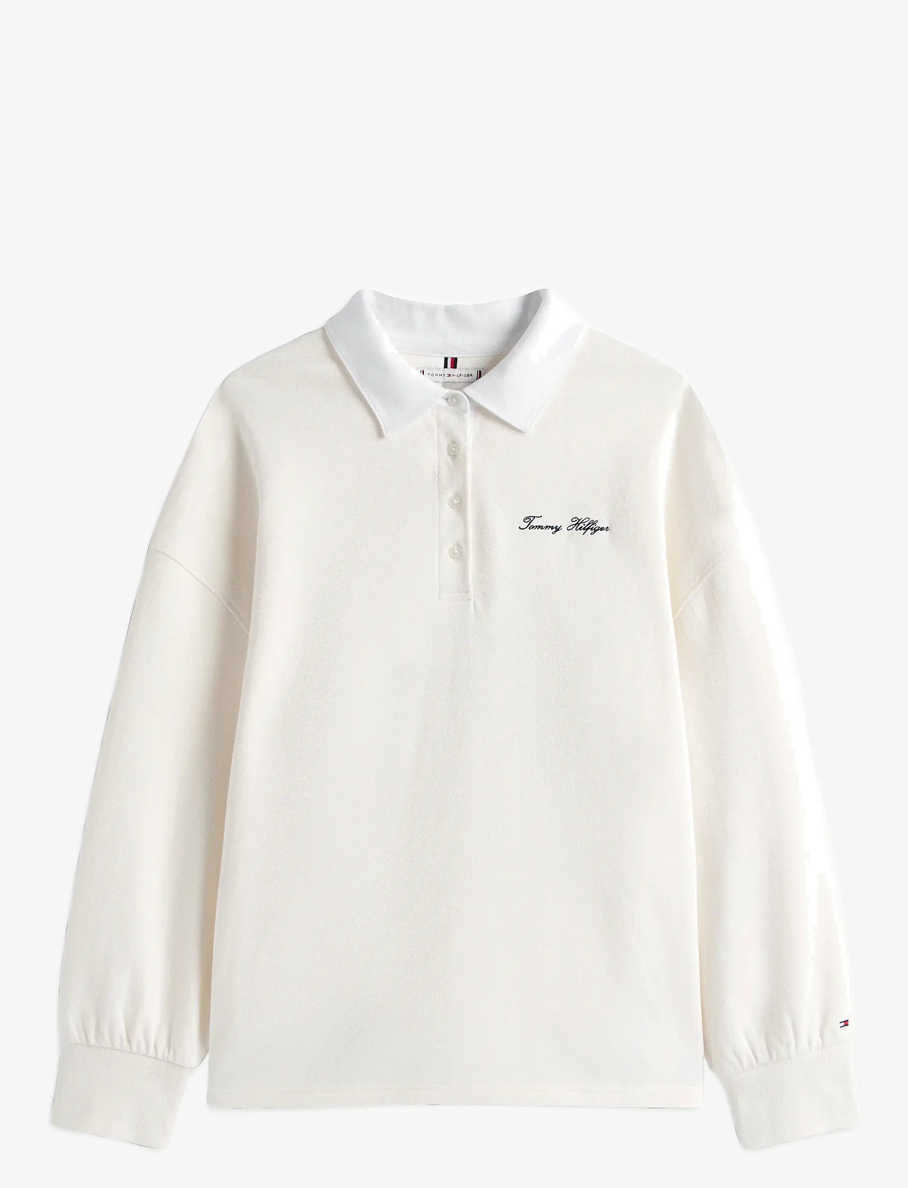 Tommy Hilfiger - SCRIPT PIQUE RUGBY SWTSHRT - sweatshirts - ivory silk - 1