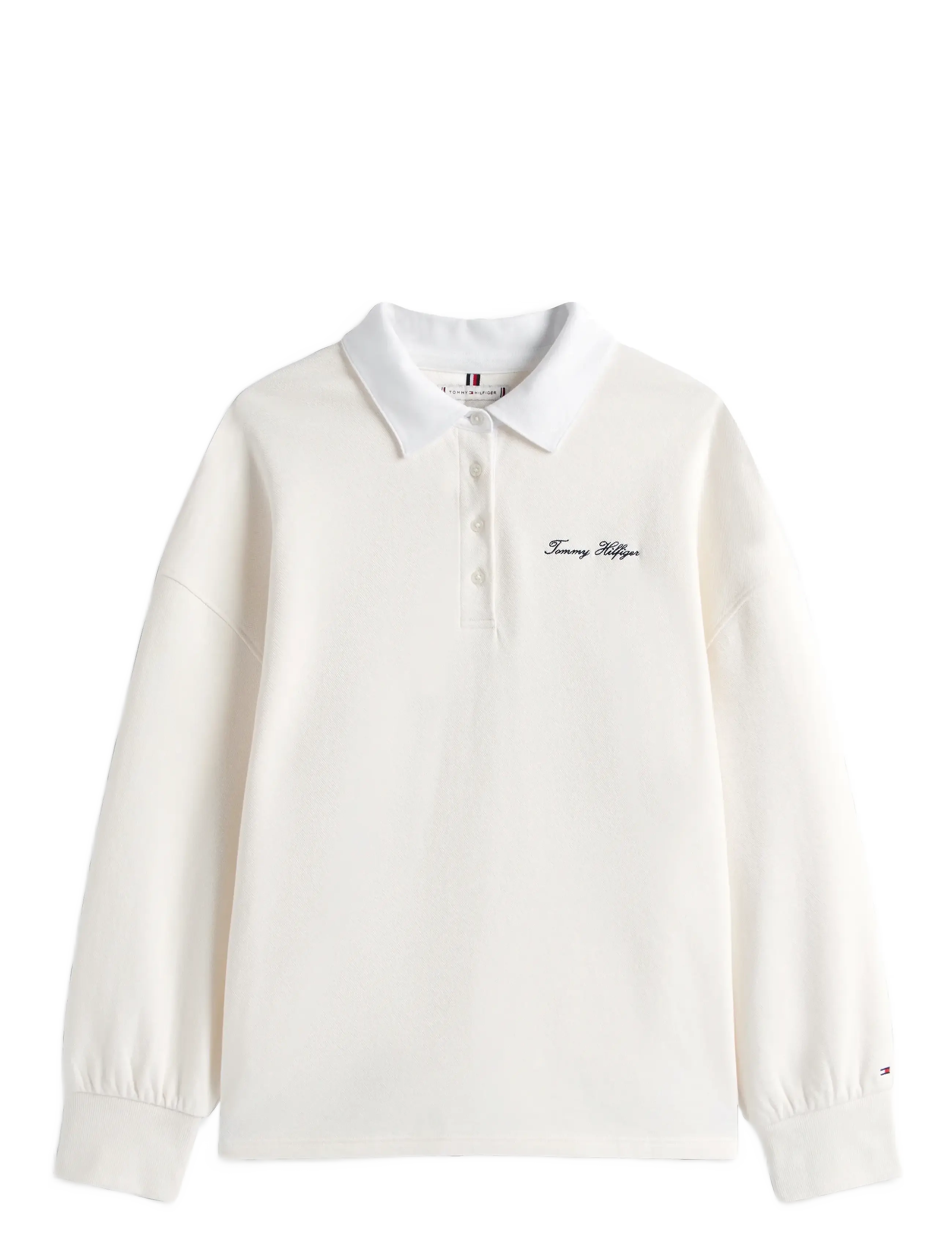 Tommy Hilfiger SCRIPT PIQUE RUGBY SWTSHRT - Kampagne - IVORY SILK / white