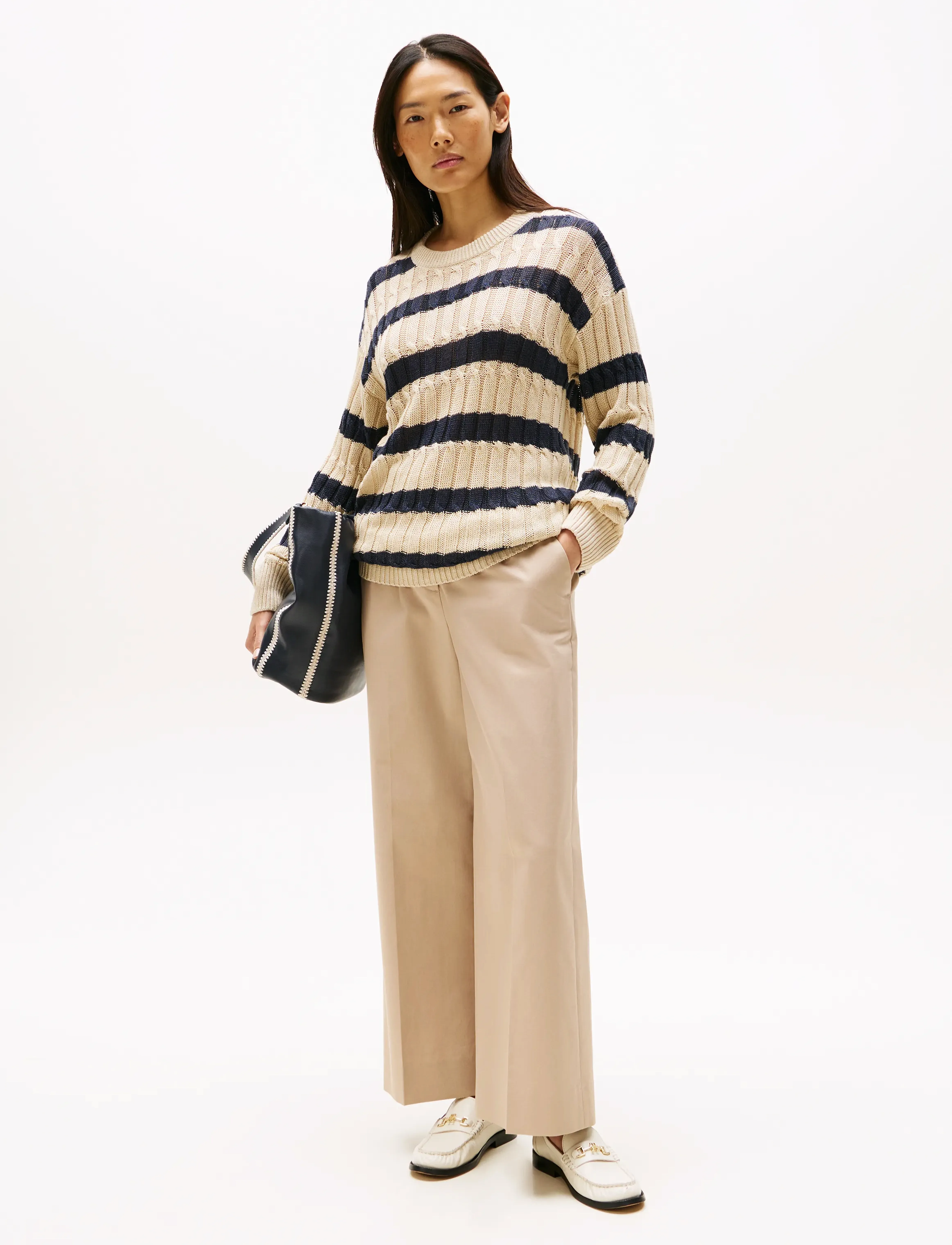 Tommy Hilfiger - COTTON WIDE LEG ANKLE CHINO PANT - beige - 3